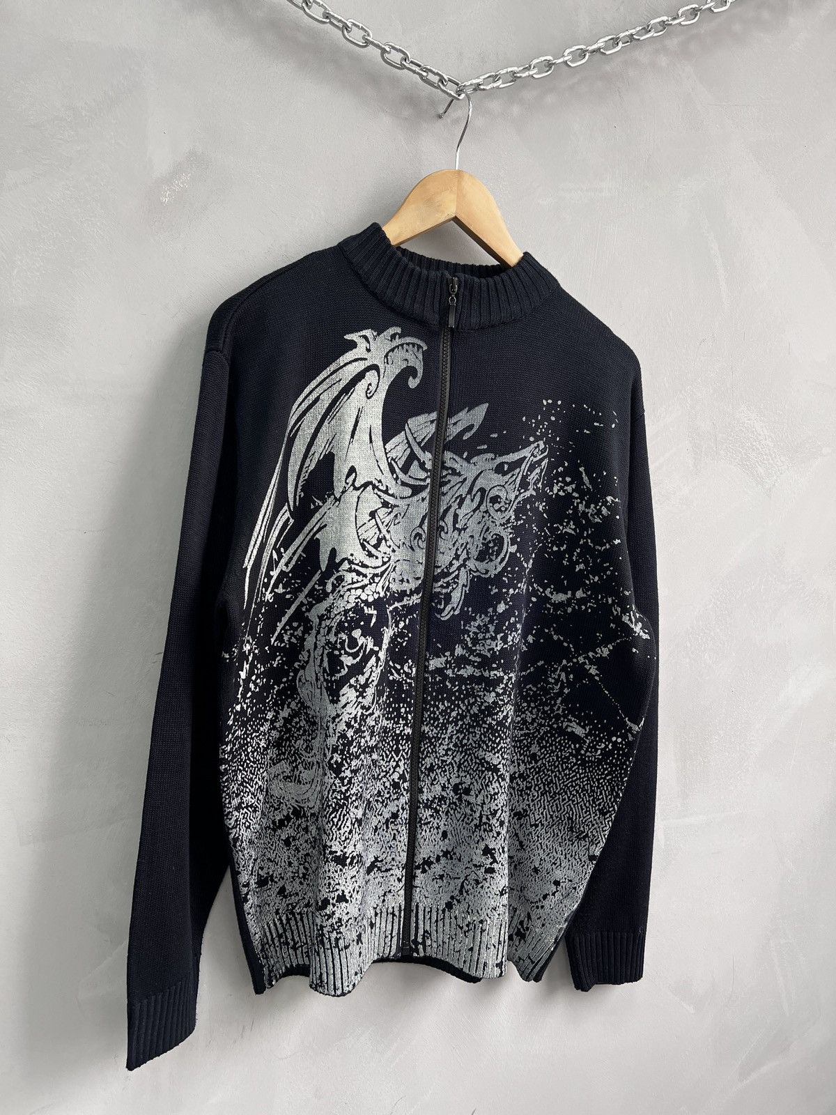 Other Vintage avant garde y2k style full print zip sweater y2k Size US L / EU 52-54 / 3 - 2 Thumbnail