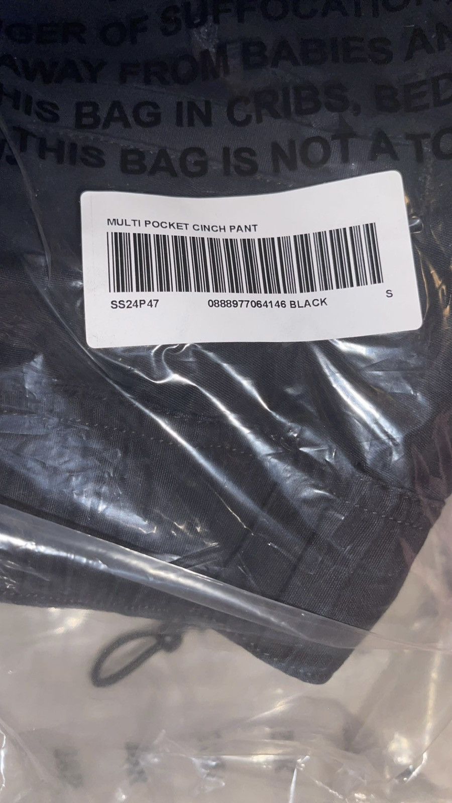 Supreme Supreme Cotton Cinch Pant Black SS24 Size Small Size US 30 / EU 46 - 3 Thumbnail