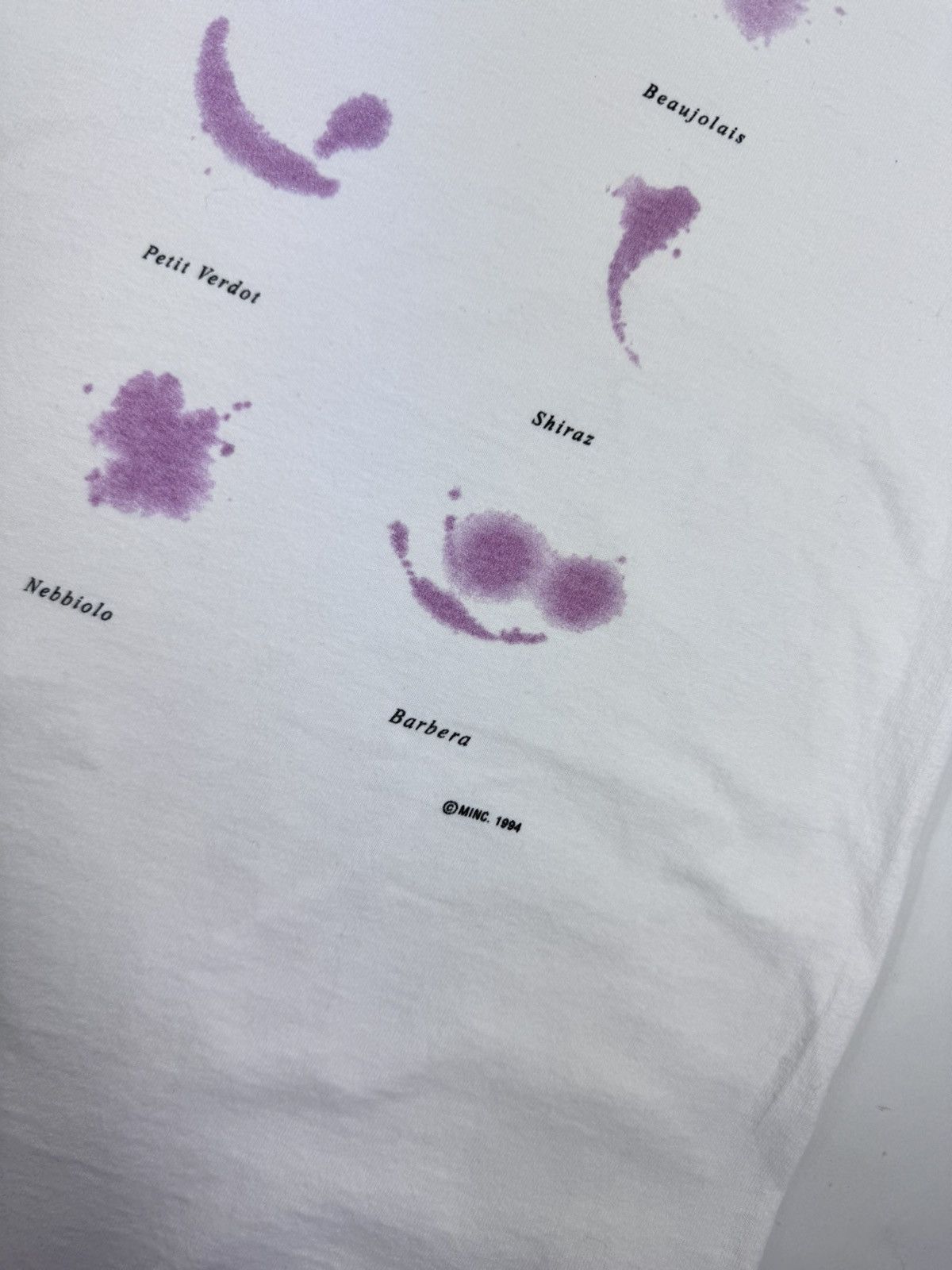 Band Tees WINE STAIN PRINT MINC 1994 VINTAGE T-SHIRT Size US L / EU 52-54 / 3 - 4 Thumbnail