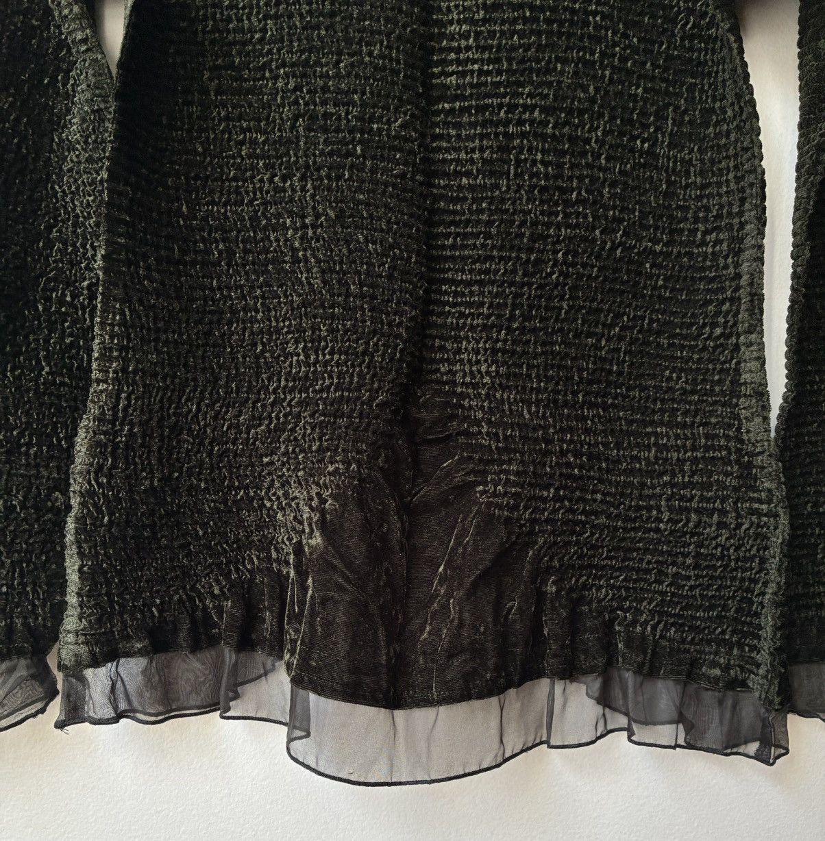 Pleats Please Issey Miyake Yoshiki Hishinuma Rare Vintage Velvet Lace Fringe Cardigan Size M / US 6-8 / IT 42-44 - 10 Thumbnail