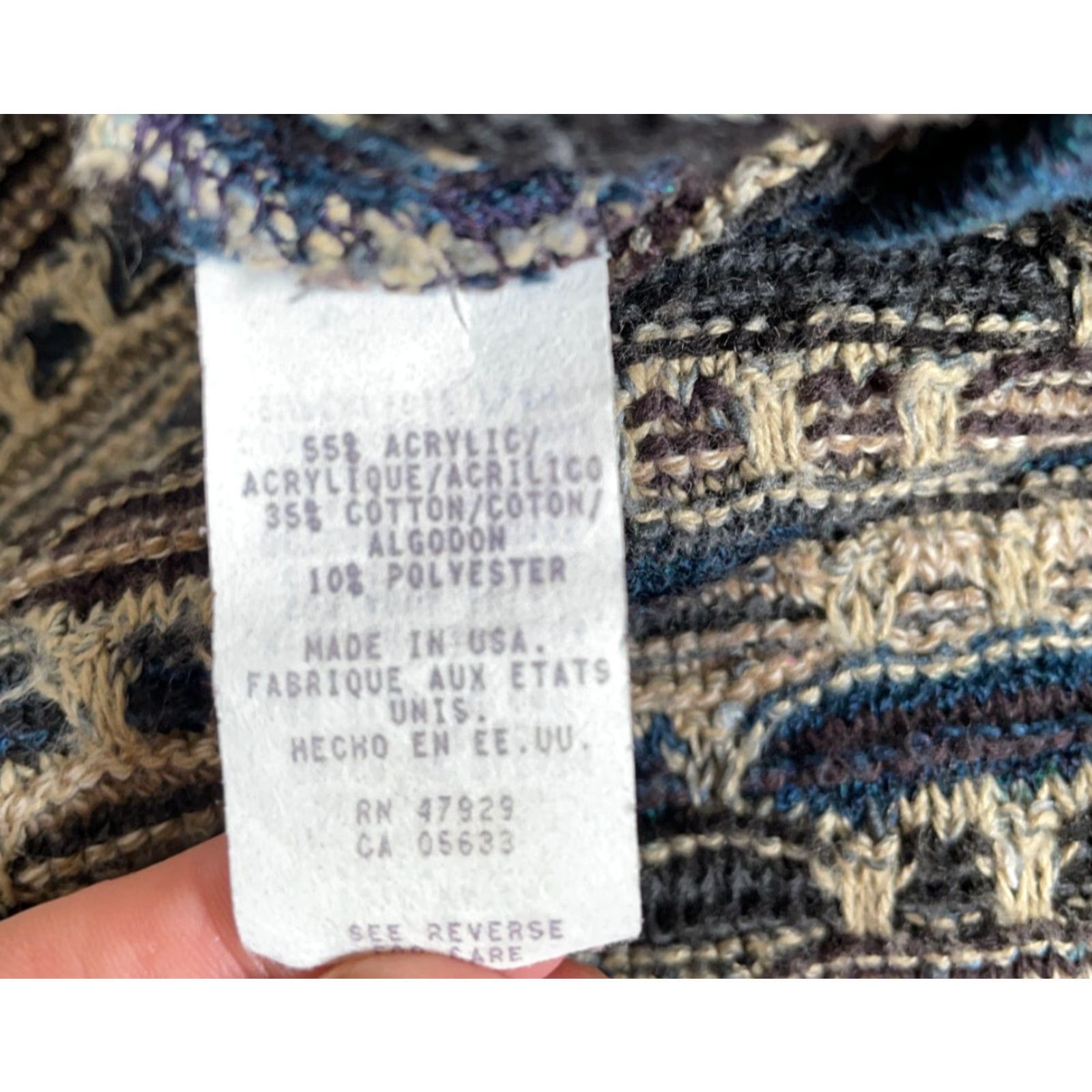 Coogi Vintage TSR Coogi Style Textured Sweater Adult Large Brown Blue USA Made Knit Size US L / EU 52-54 / 3 - 4 Thumbnail