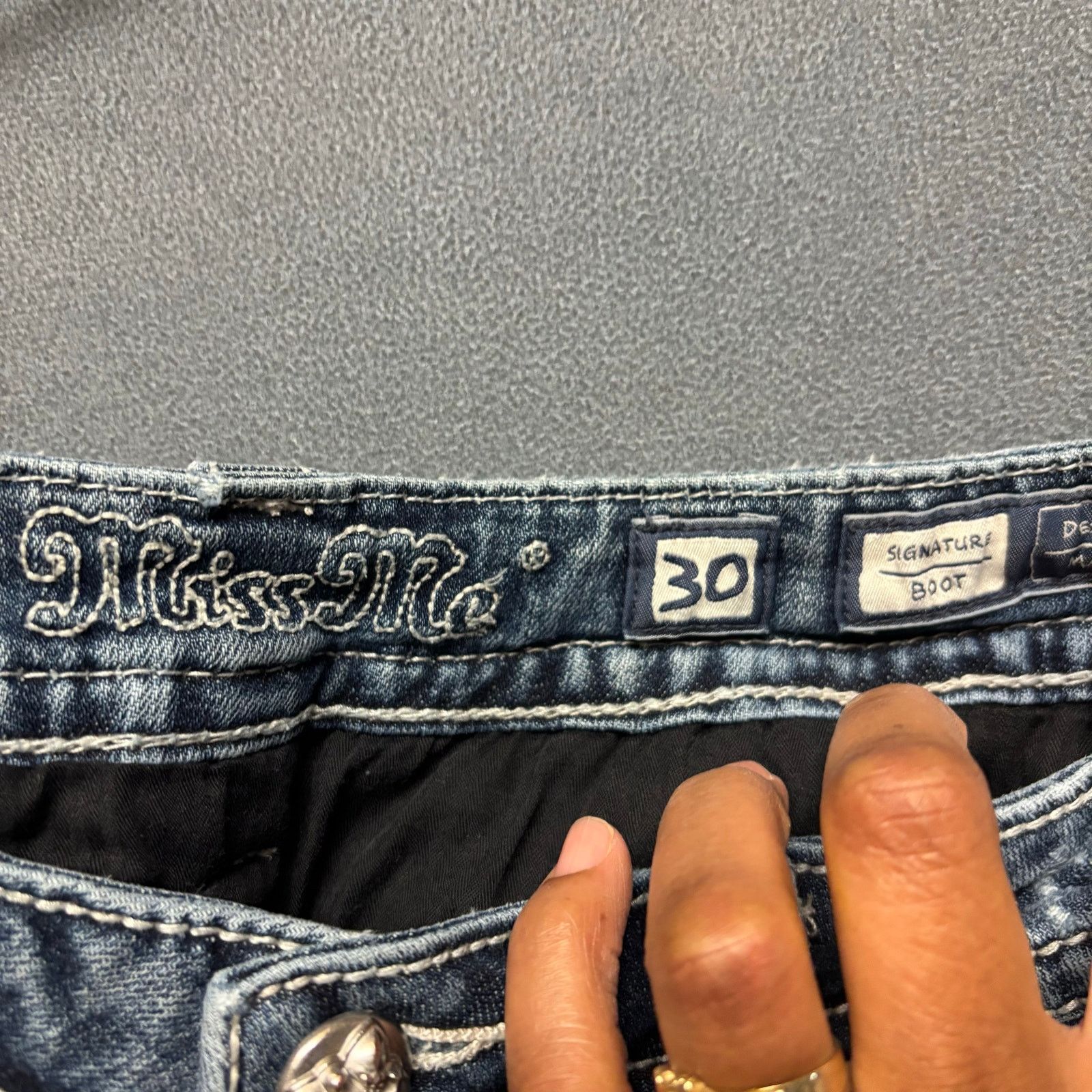 Miss Me Miss Me Studded Embellished Jeans Distress Signature Bootcut Size 30" / US 8 / IT 44 - 14 Thumbnail