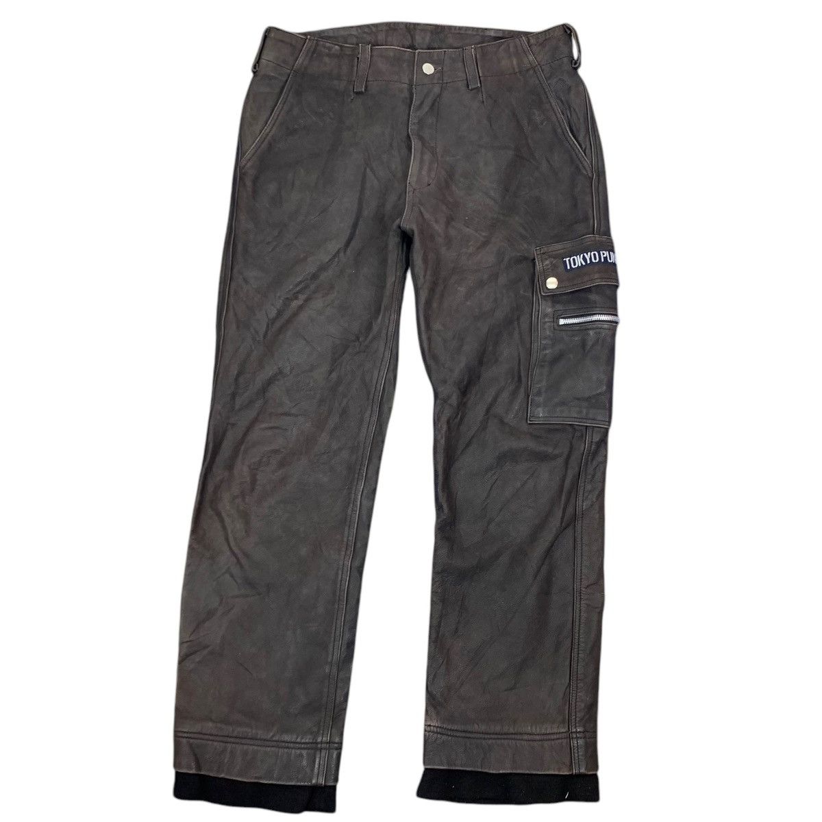 If Six Was Nine VINTAGE JIMSINN TOKYO PUNKER LEATHER PANT Size US 32 / EU 48 - 1 Thumbnail