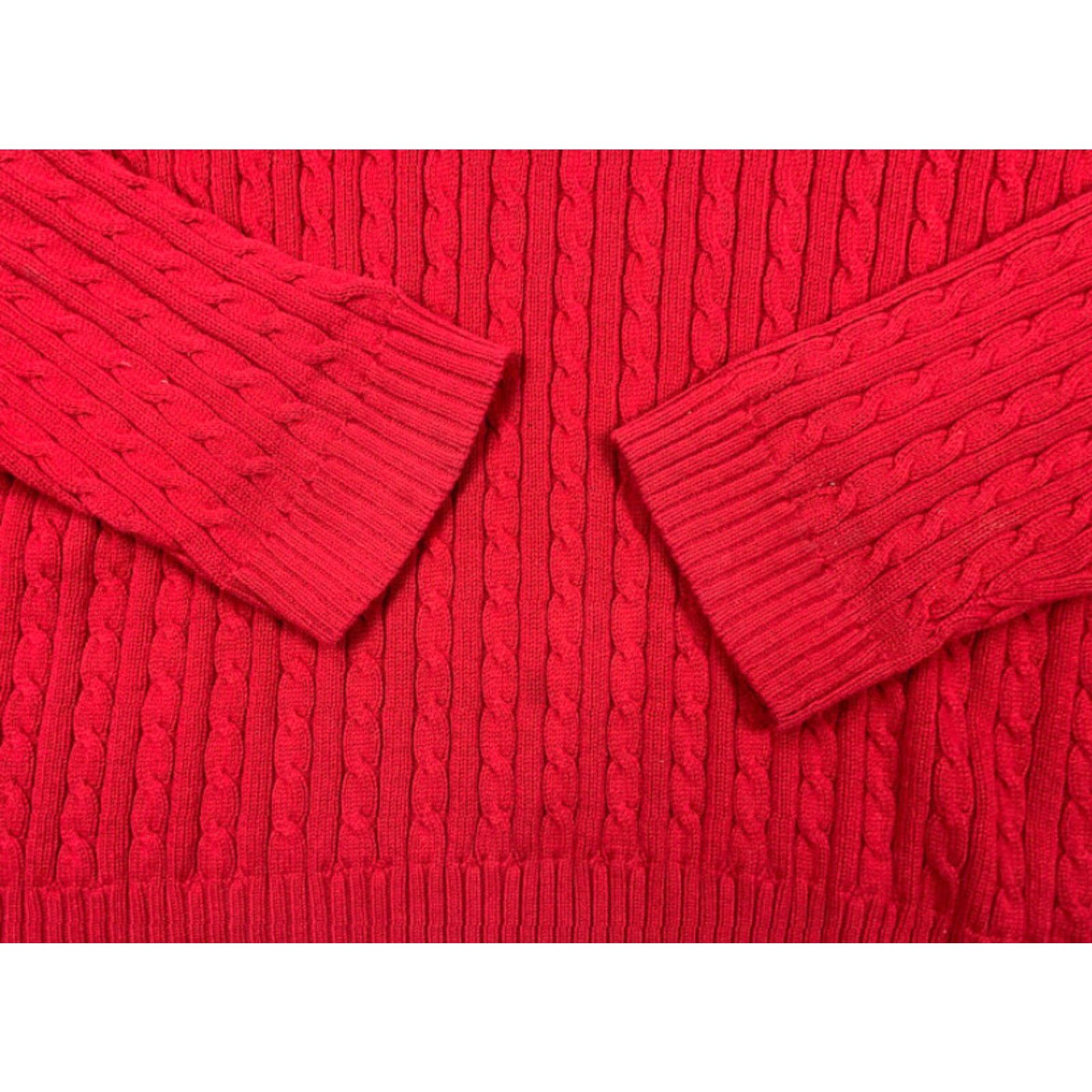 Chaps VTG 90s Red Cable Knit Pullover Sweater Chaps Men XL Cotton Embroidered Crew Neck Knit Style Pullover Size US XL / EU 56 / 4 - 3 Thumbnail