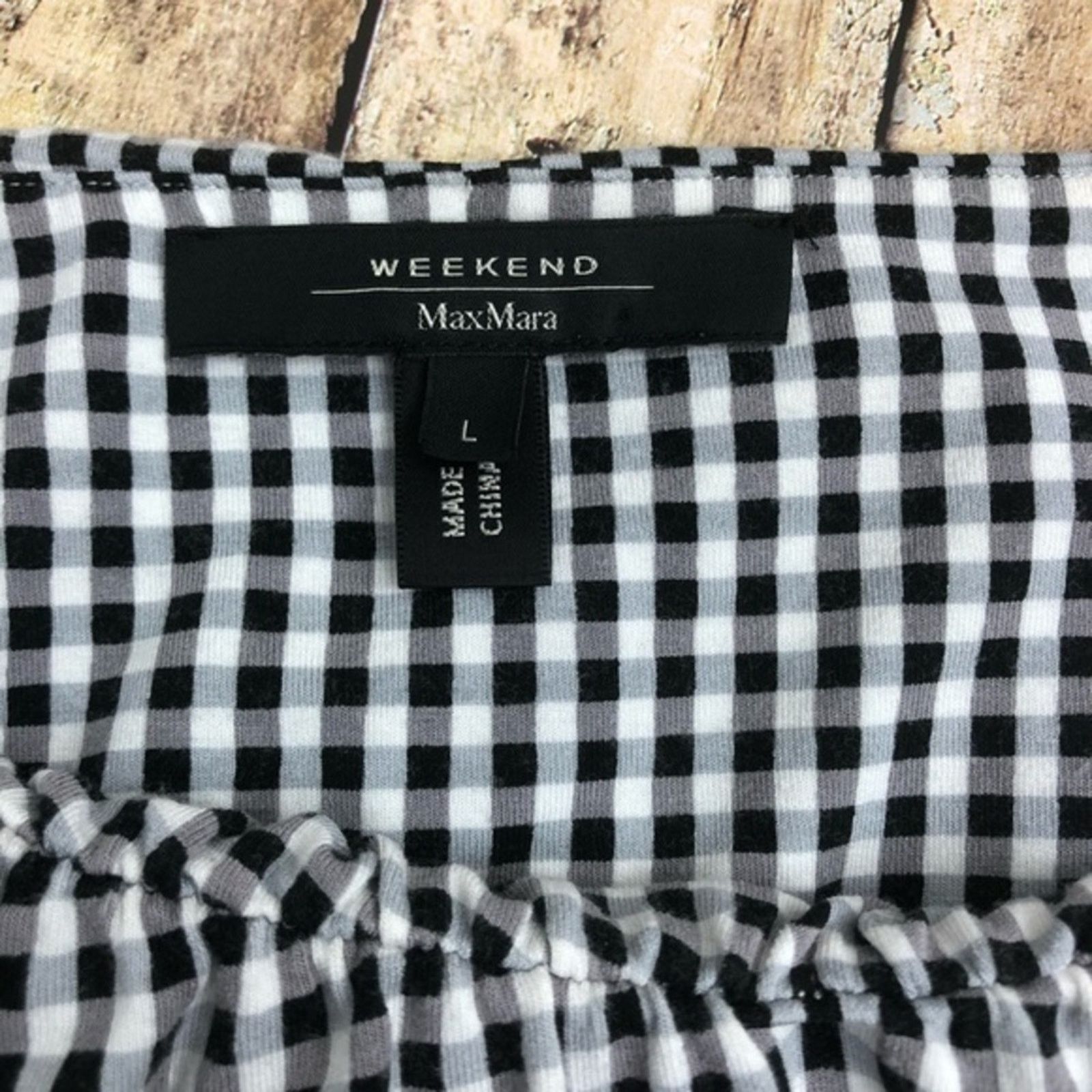 Max Mara MaxMara Weekend Gingham Jersey Stretch Top Blouse Size L / US 10 / IT 46 - 6 Thumbnail