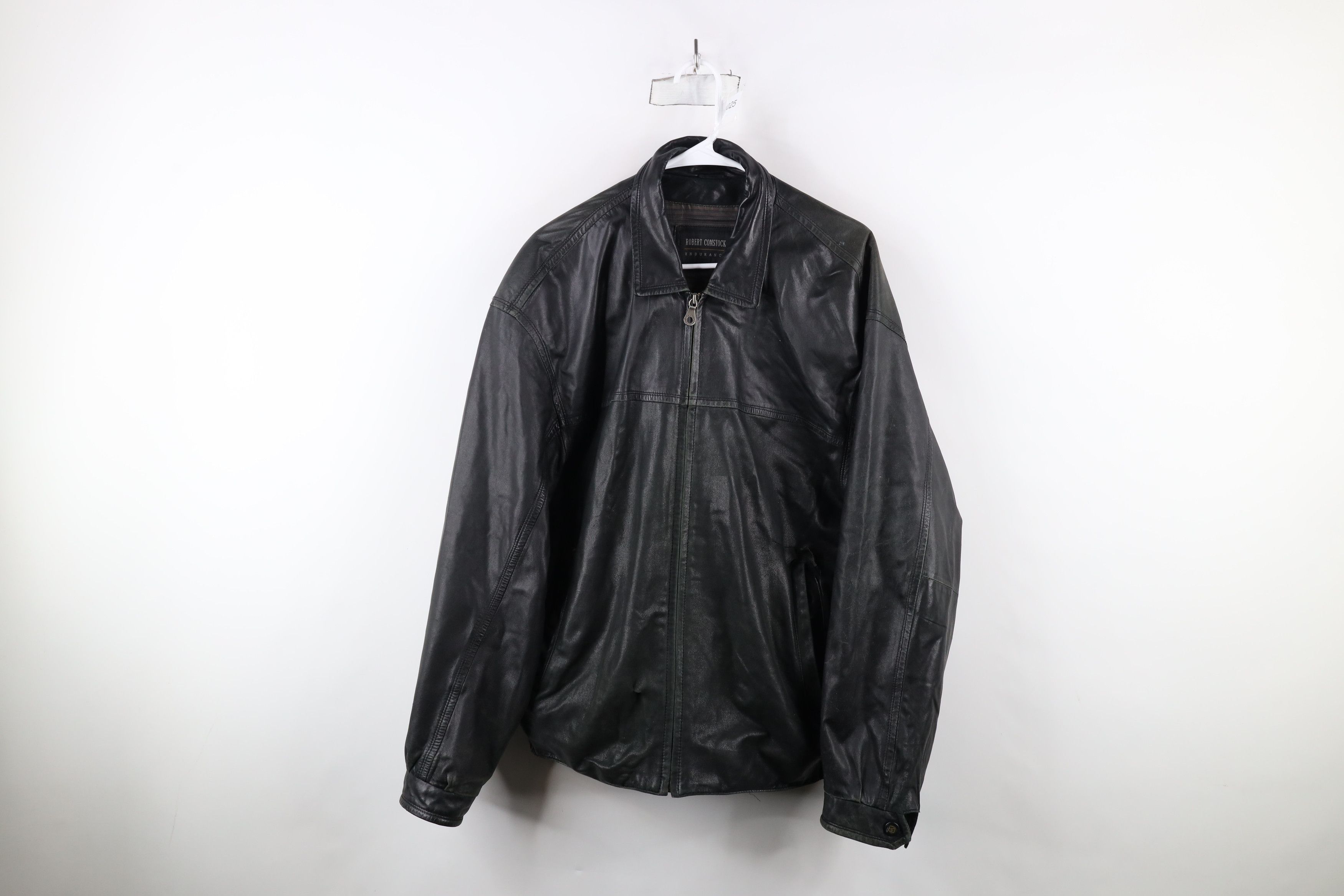 Vintage Vintage 90s Streetwear Leather Full Zip Bomber Jacket Black Size US XXL / EU 58 / 5 - 1 Thumbnail