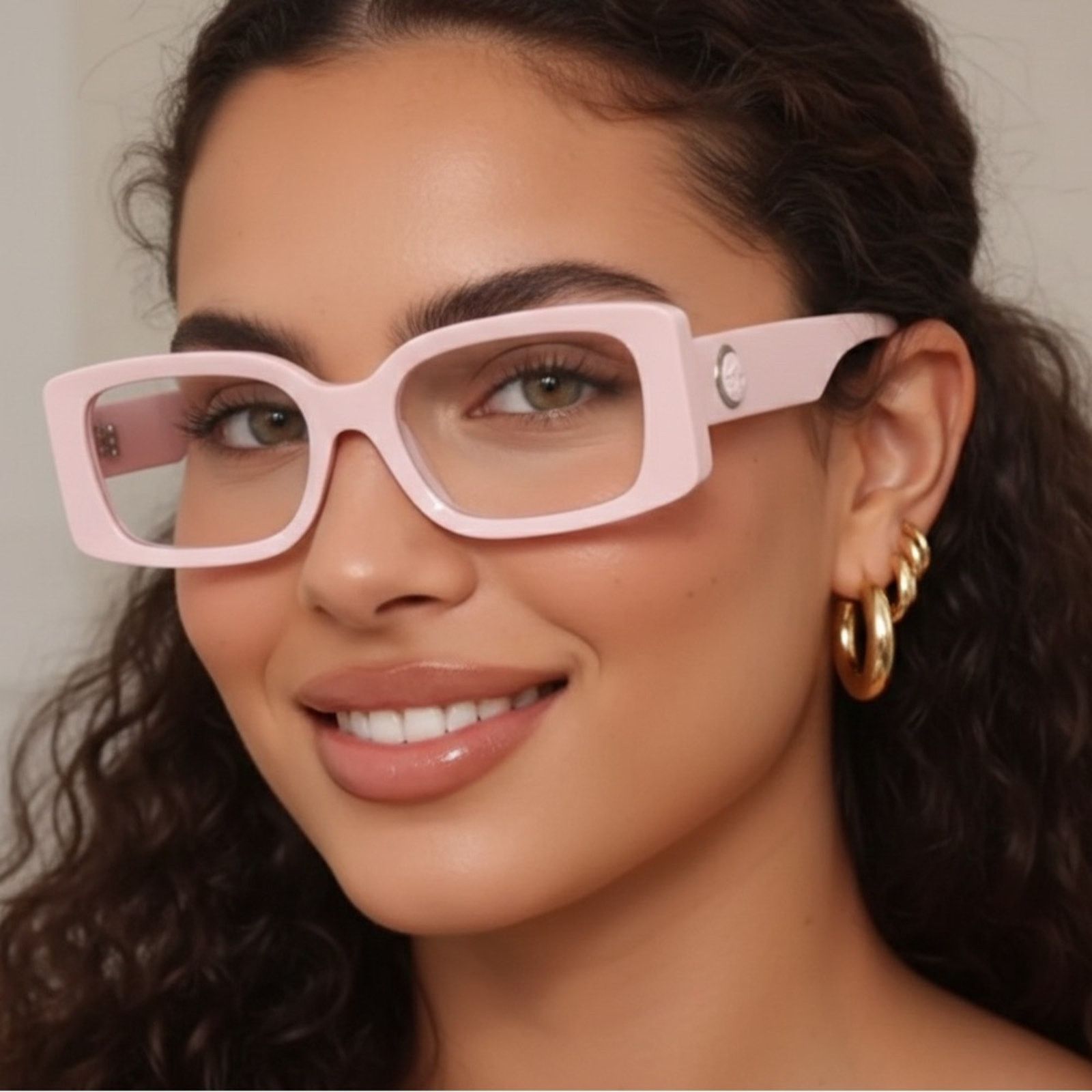 Versace New! Versace Light Pink Rectangular Glasses, VE3362U 5485 Size ONE SIZE - 2 Thumbnail