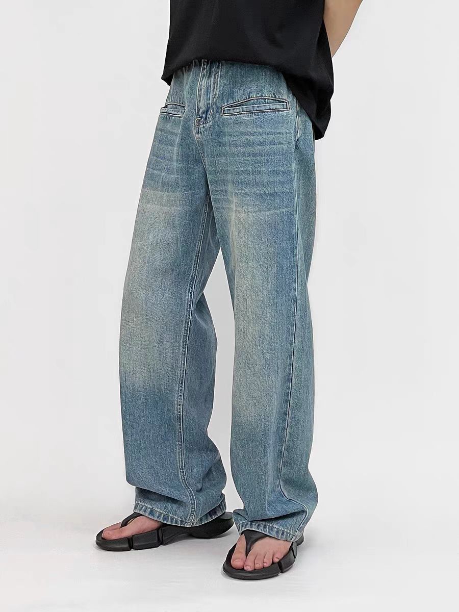 Japanese Brand × Jean Vintage washed wide leg baggy jeans Size US 31 - 2 Thumbnail