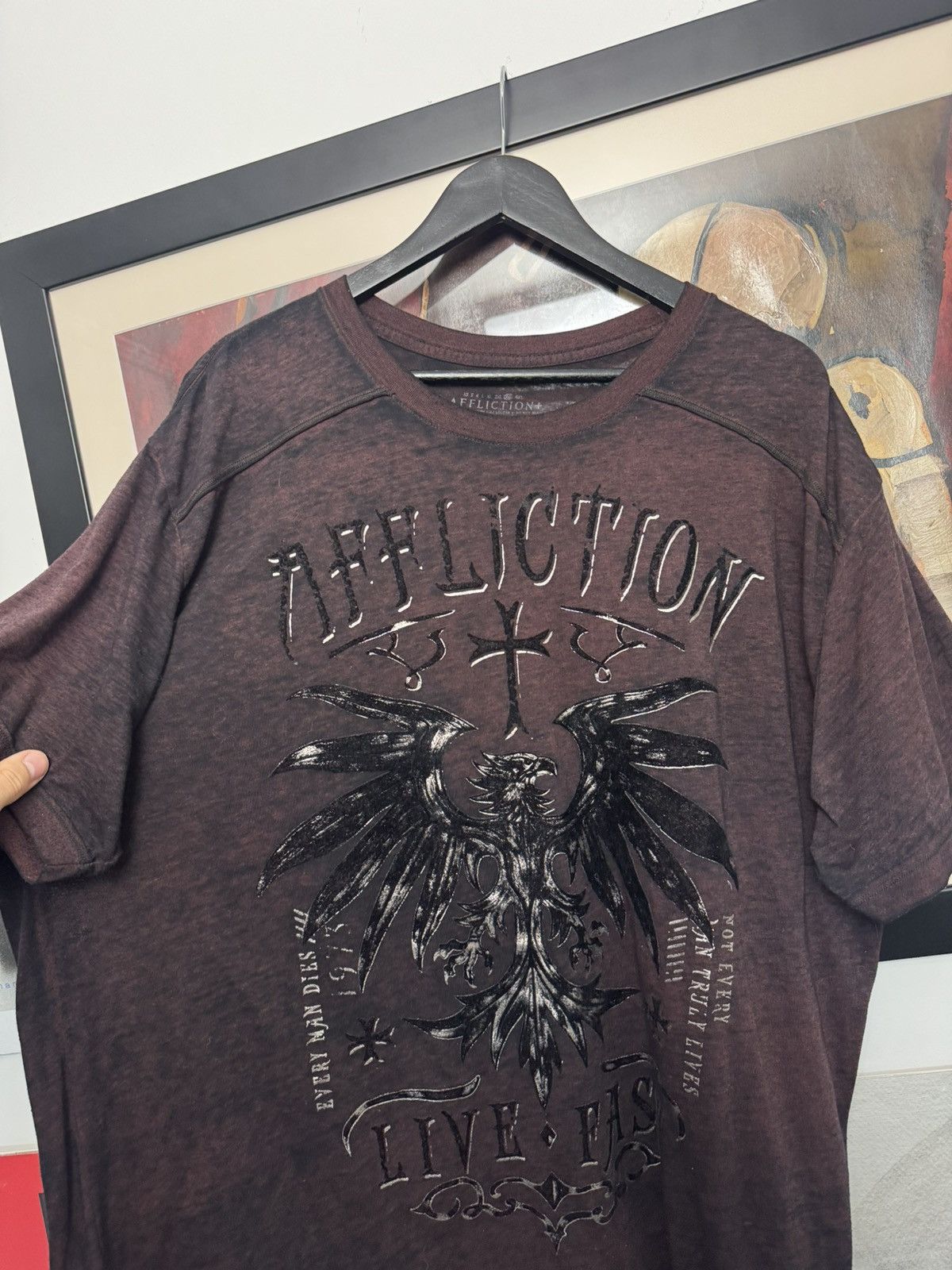 Affliction Rare Affliction Vintage Eagle Skull Distressed USA Tee Y2k Size US XXL / EU 58 / 5 - 3 Thumbnail