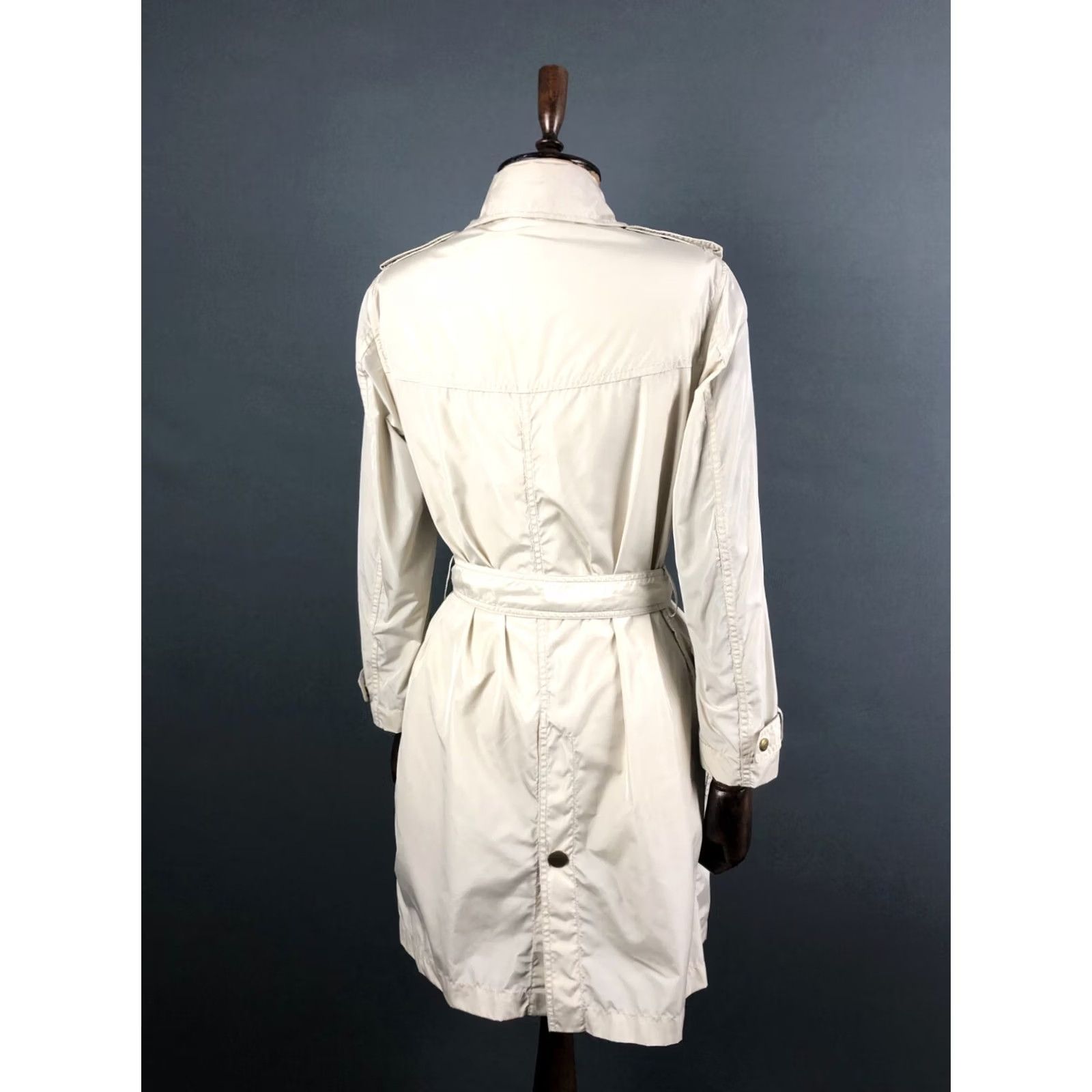 Fay Fay Trench Coat Ivory Women S Belted Snap Front Polyester Casual Long Sleeve Mid-Length Size S / US 4 / IT 40 - 3 Thumbnail