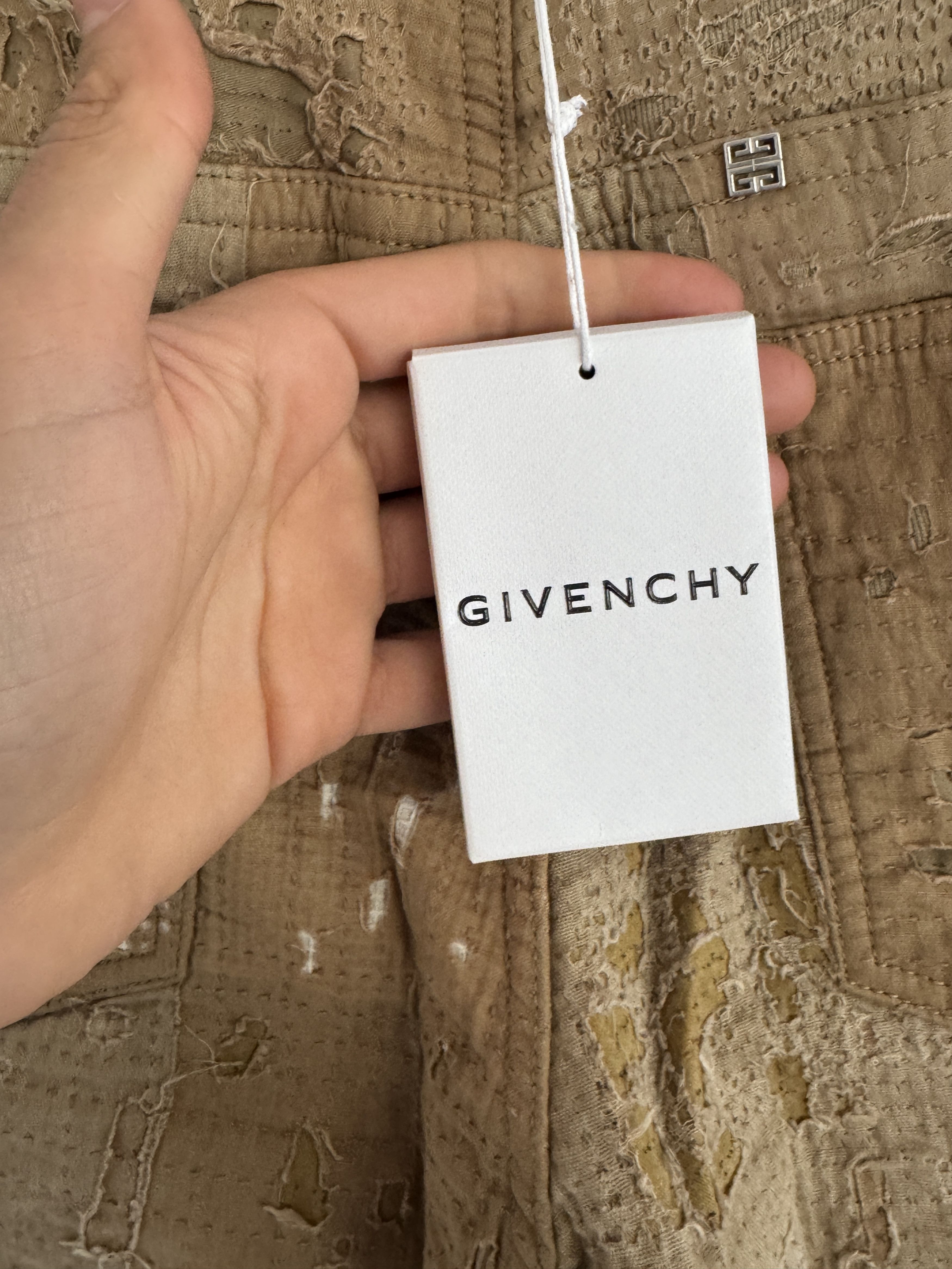 Givenchy Beige Boro Jeans Size US 31 - 17 Thumbnail