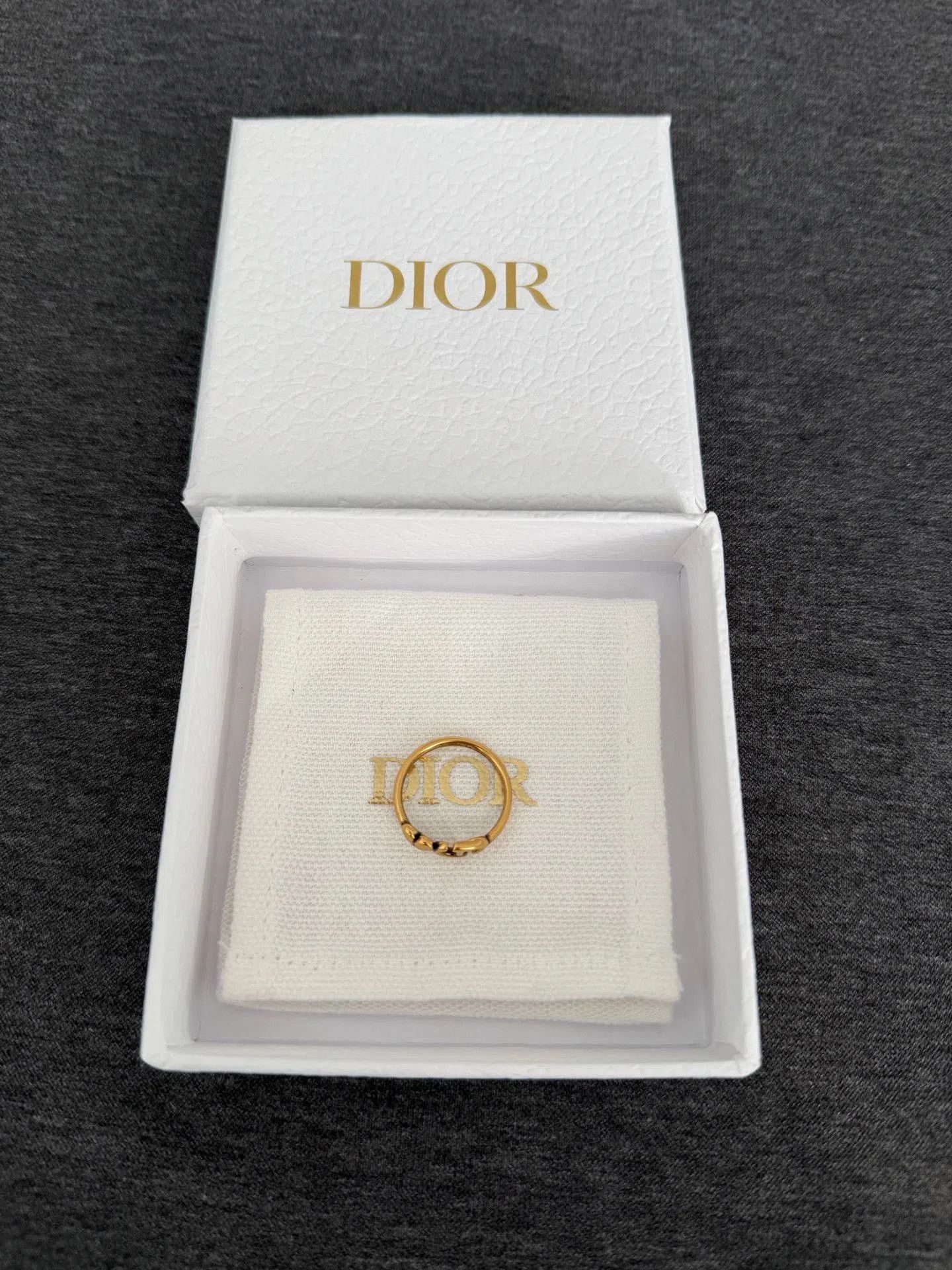 Dior Dior Gold Heart CD Vintage Ring. Size ONE SIZE - 2 Thumbnail