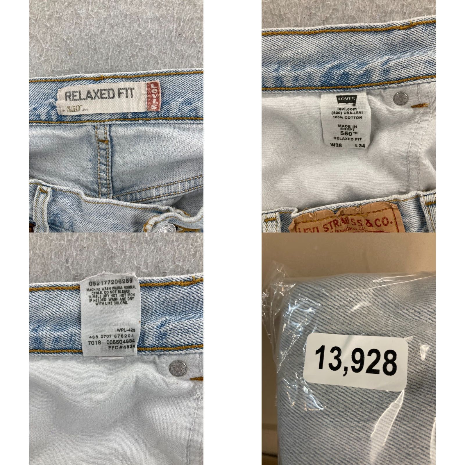 Levi's VINTAGE Levi's 550 Jeans Mens 38X34 High Rise Relaxed Fit 100% Cotton Denim Blue 80s 90s Grunge Jeans Mens Size US 38 / EU 54 - 8 Thumbnail