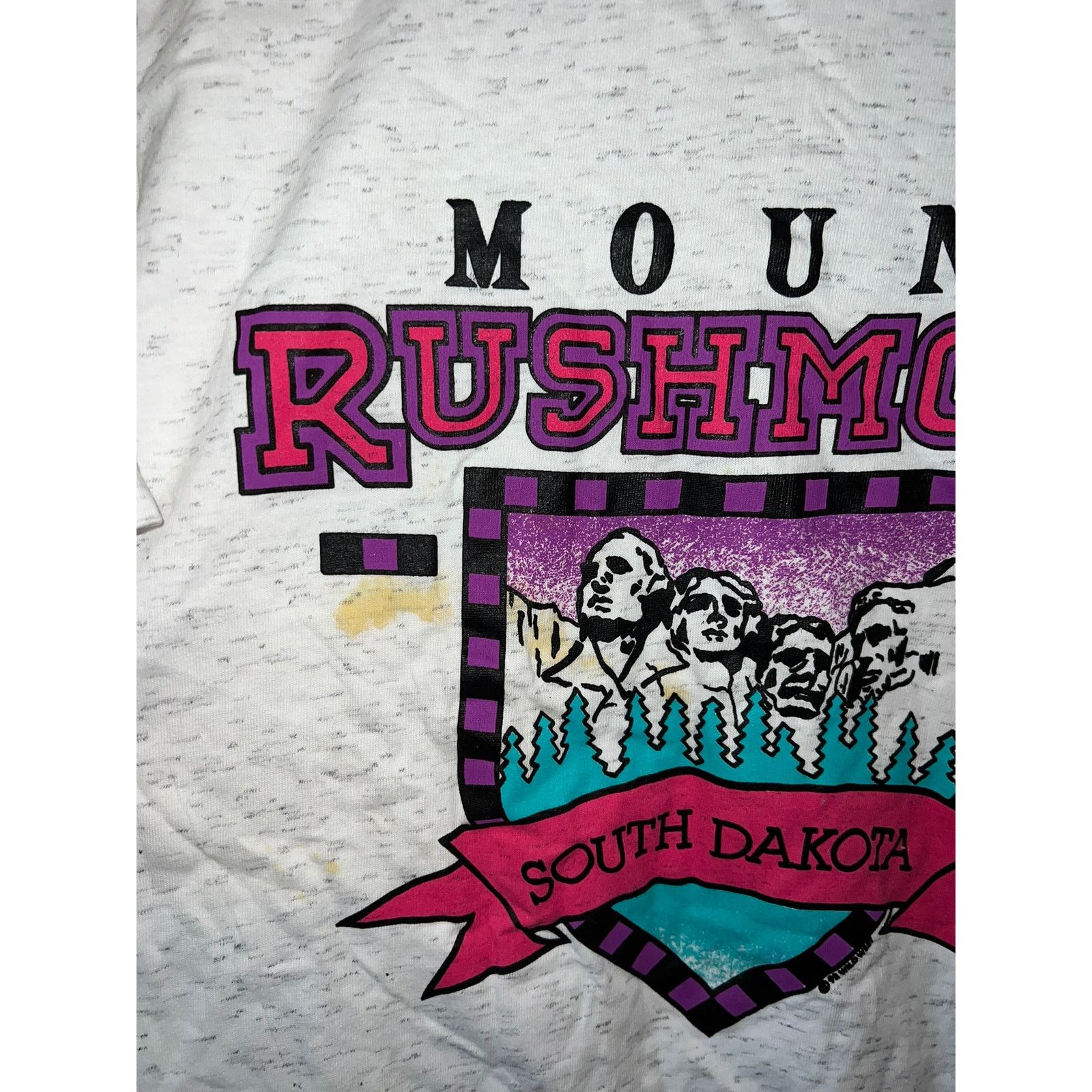 Vintage Vintage Test Print Mount Rushmore White Speckled M Tee Shirt Size US M / EU 48-50 / 2 - 3 Thumbnail