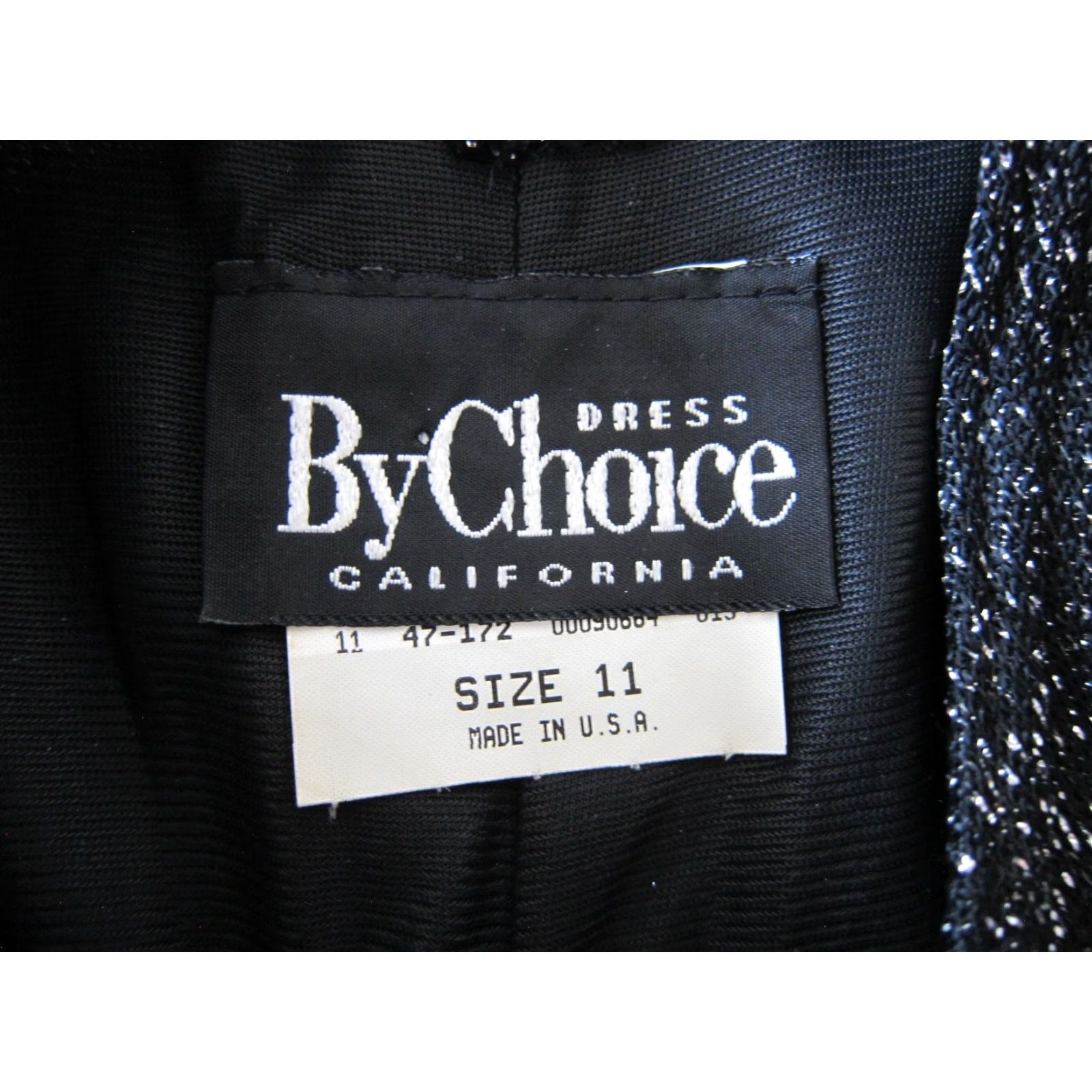 Vintage VINTAGE By Choice Stretch Black Silver Sparkle Short Sleeve Tunic Sheath Dress 11 Size 32" / US 10 / IT 46 - 4 Thumbnail