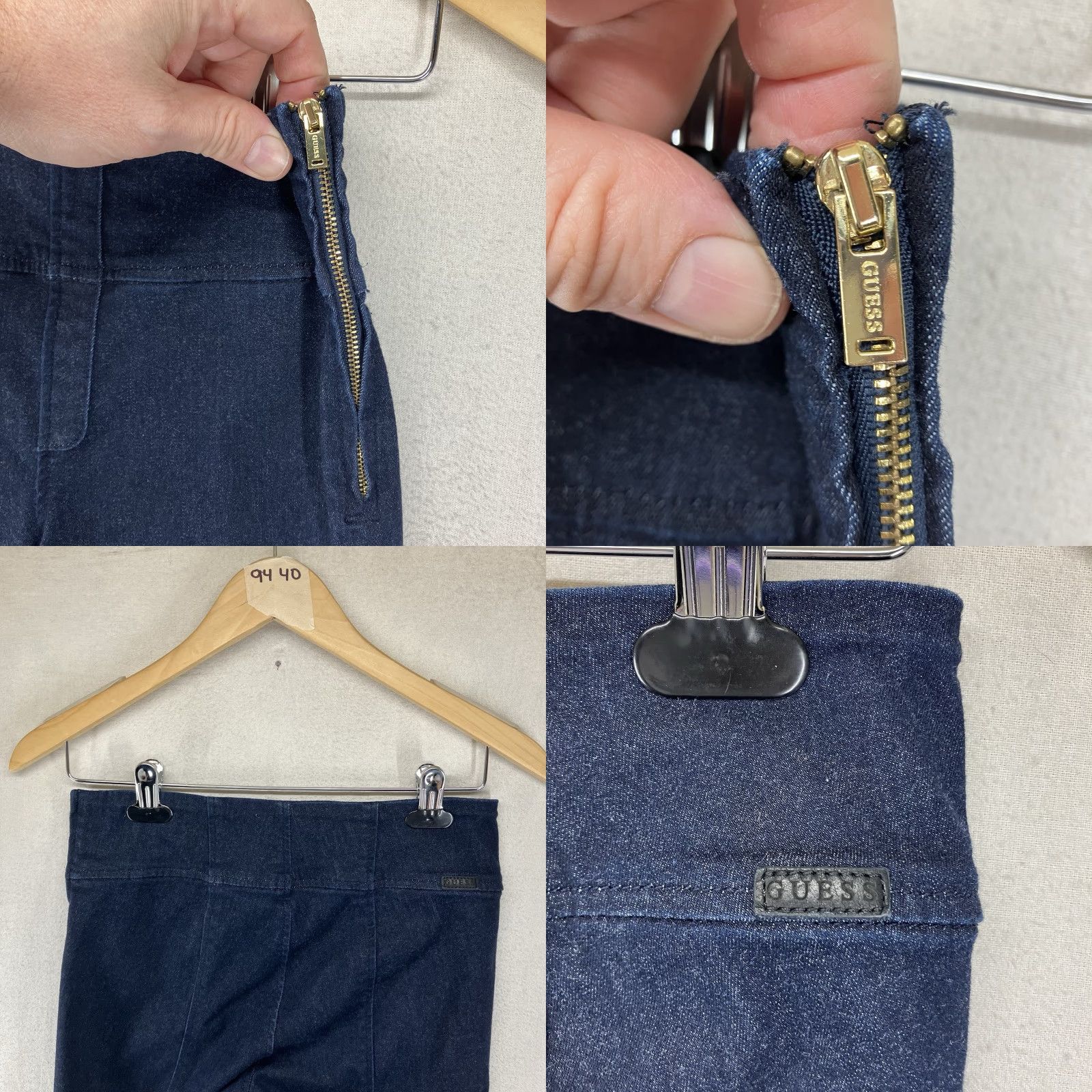 Guess GUESS Jeans Women's 27 Dark Indigo Blue Push Up Leggings Stretch Denim Jeans Slim Mid Rise Zipper Zip Pocket? (Note: Original did not specify pockets) Size 28" / US 6 / IT 42 - 8 Thumbnail