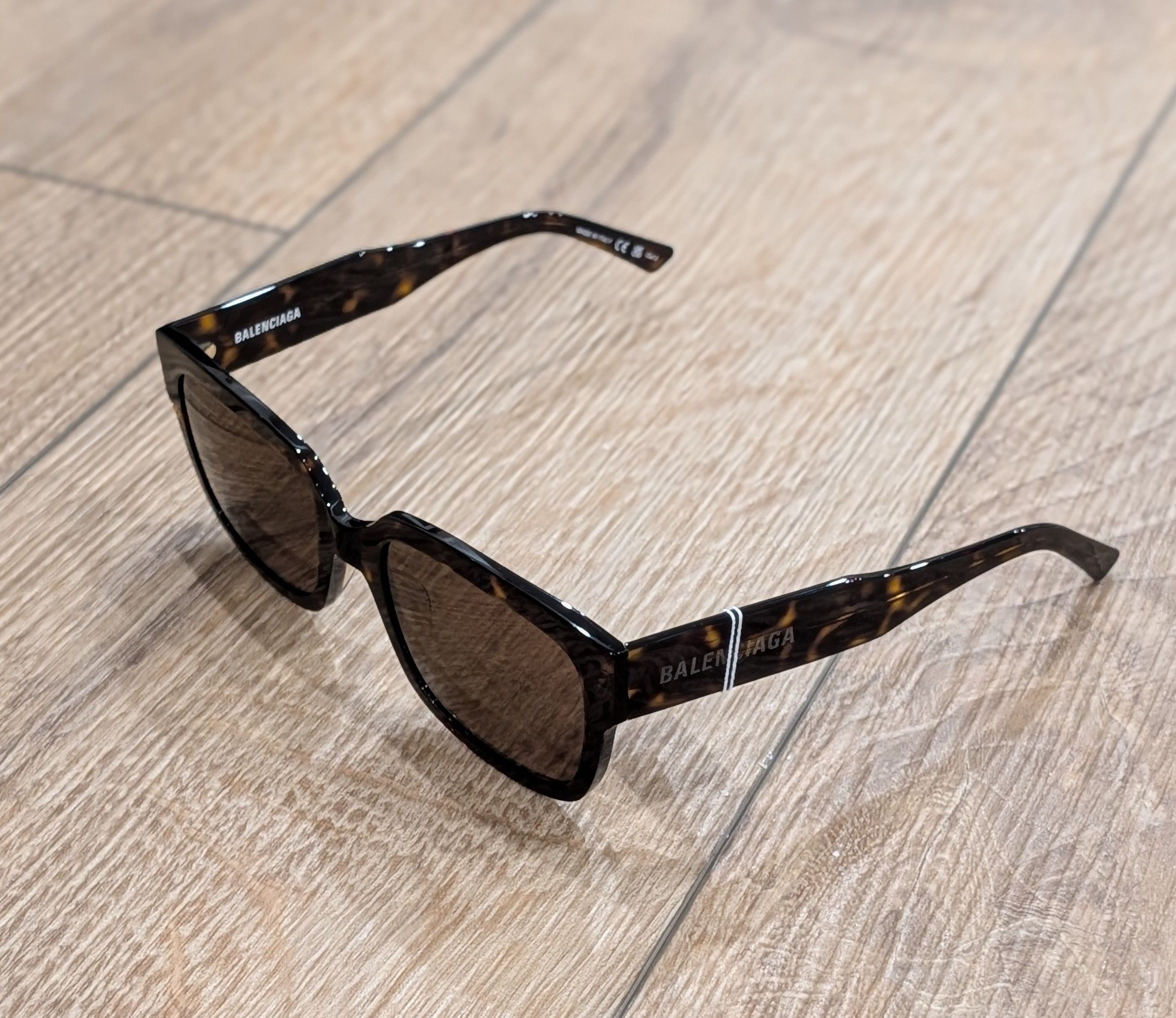 Balenciaga BALENCIAGA 55mm Rectangle Sunglasses Havana Brown Size ONE SIZE - 2 Thumbnail
