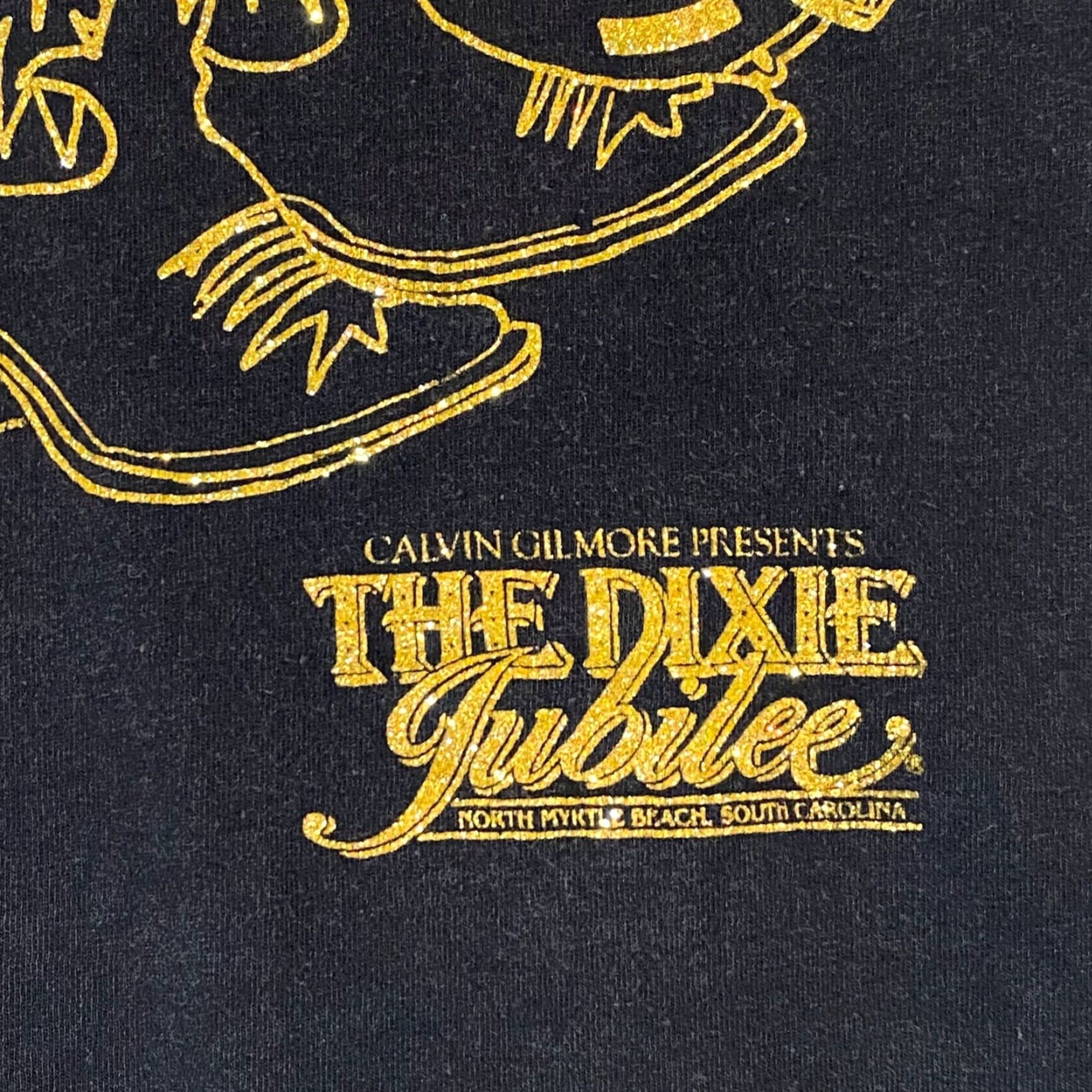 Vintage VINTAGE Dixie Jubilee Shirt Mens XL Black Gold Sparkle Diamond Dust Myrtle Beach 90s Beach Size US XL / EU 56 / 4 - 3 Thumbnail