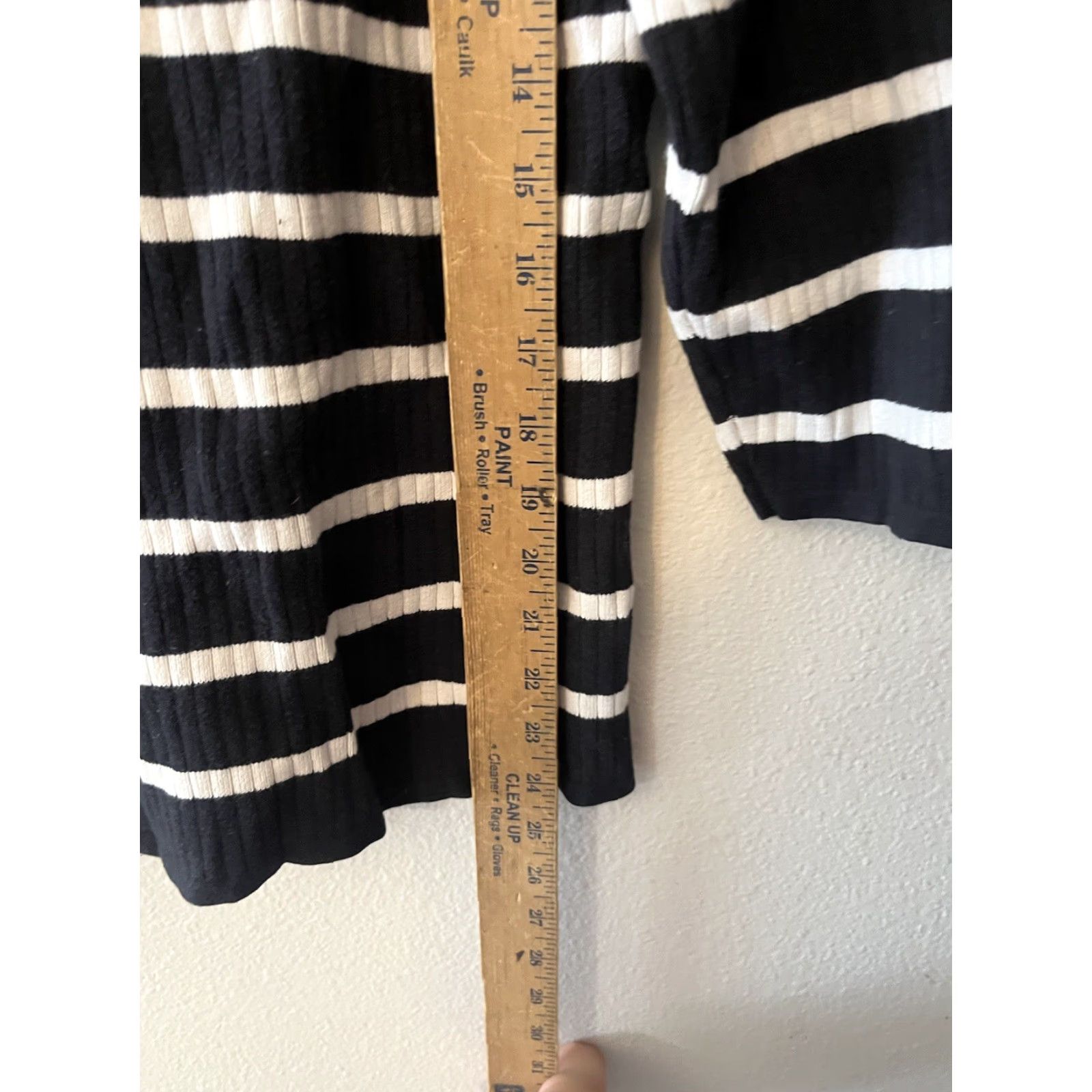 Style & Co Style & Co Top Women's 1X Black White Striped 3/4 Sleeve Cotton Career Casual Shirt Clothing Size XL / US 12-14 / IT 48-50 - 4 Thumbnail