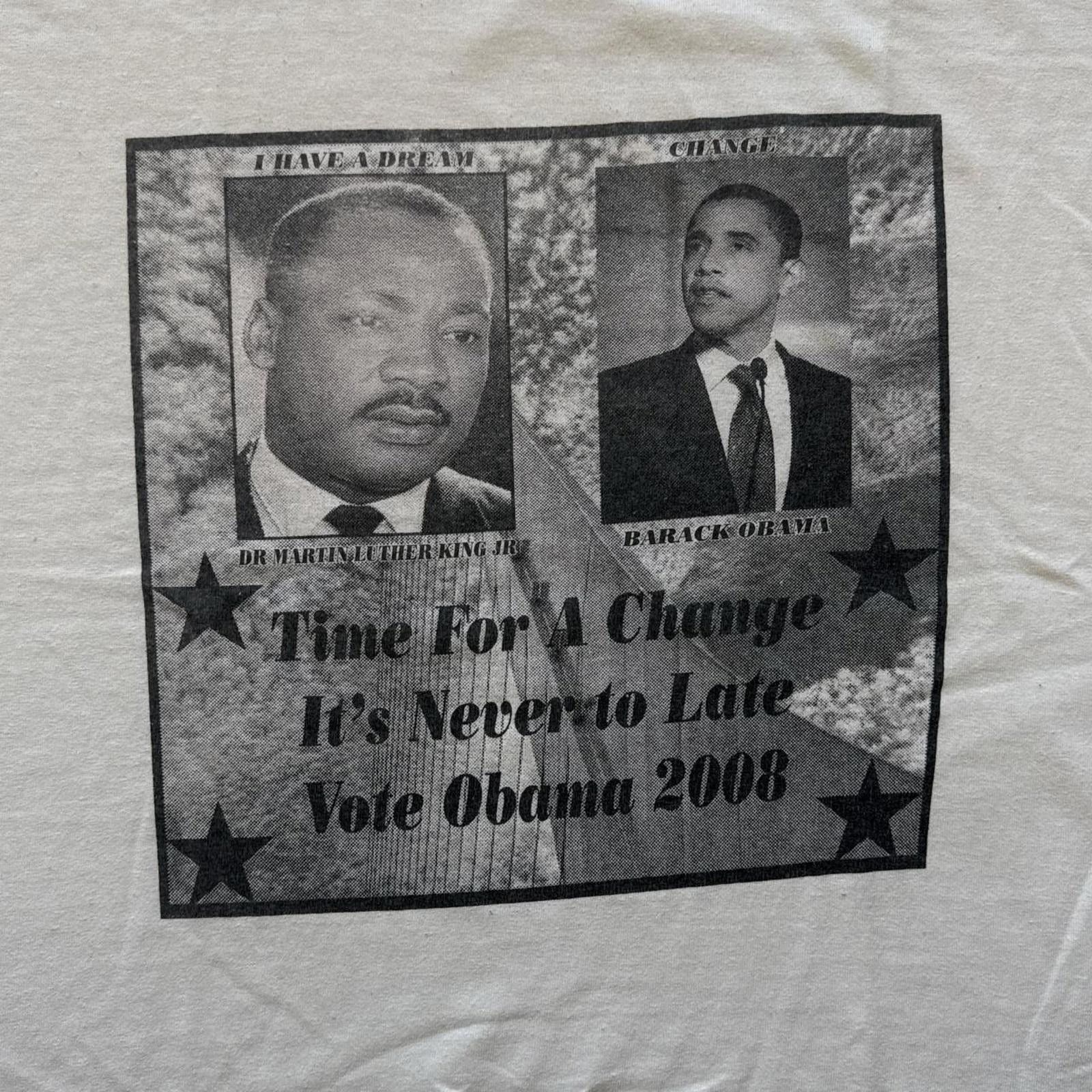 Other Obama & Martin Luther King Vintage Y2k 2008 Faded T-Shirt Size US XXL / EU 58 / 5 - 3 Thumbnail