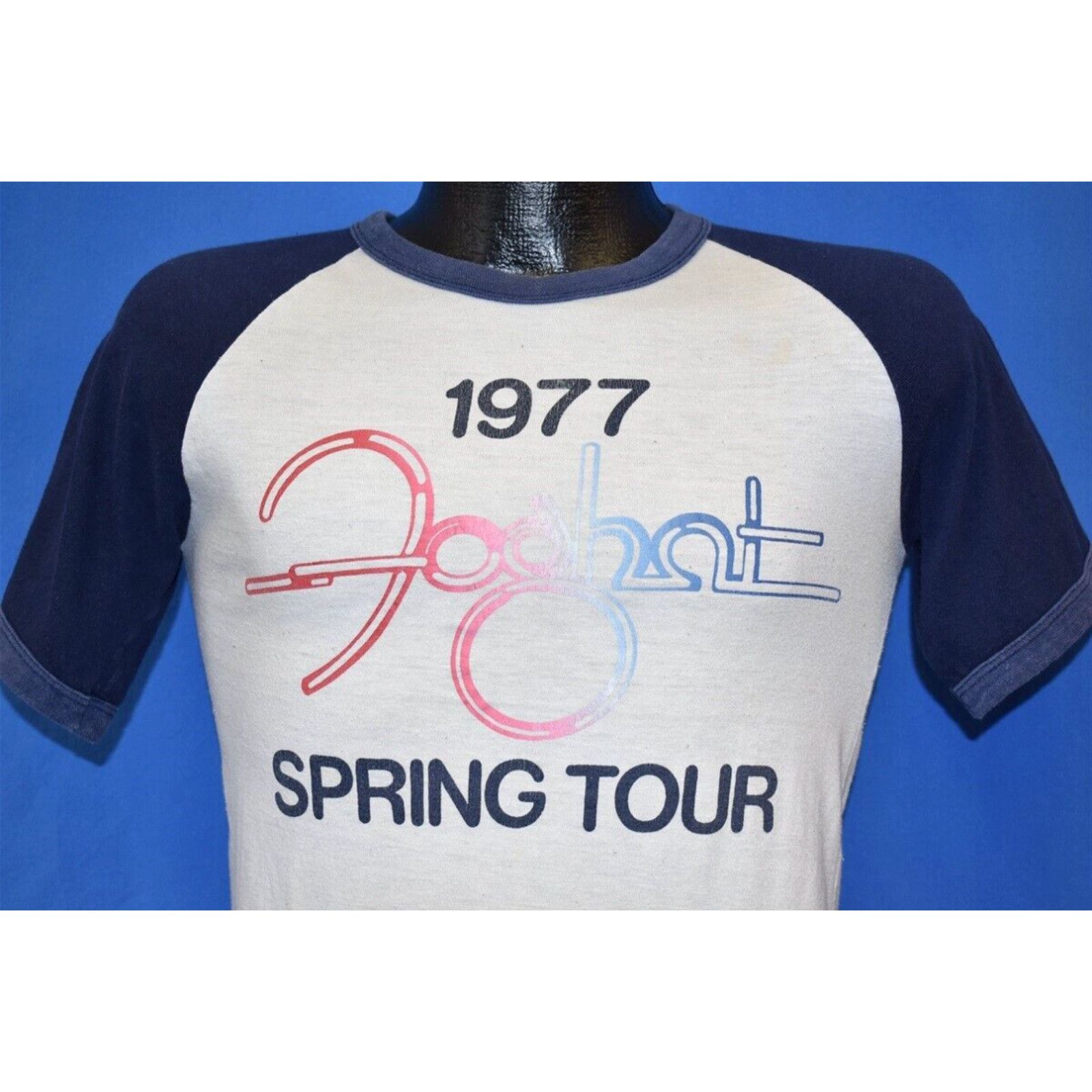 image of Vintage 70's Foghat Spring Tour 1977 Midwest Sound Exchange Rock T-Shirt Small S in White, Men's