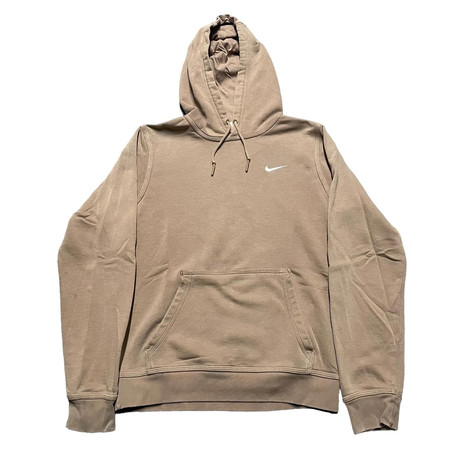 Nike Nike Hoodie Mens Small Tan Earth Tone Mini Swoosh Check Logo Grailed