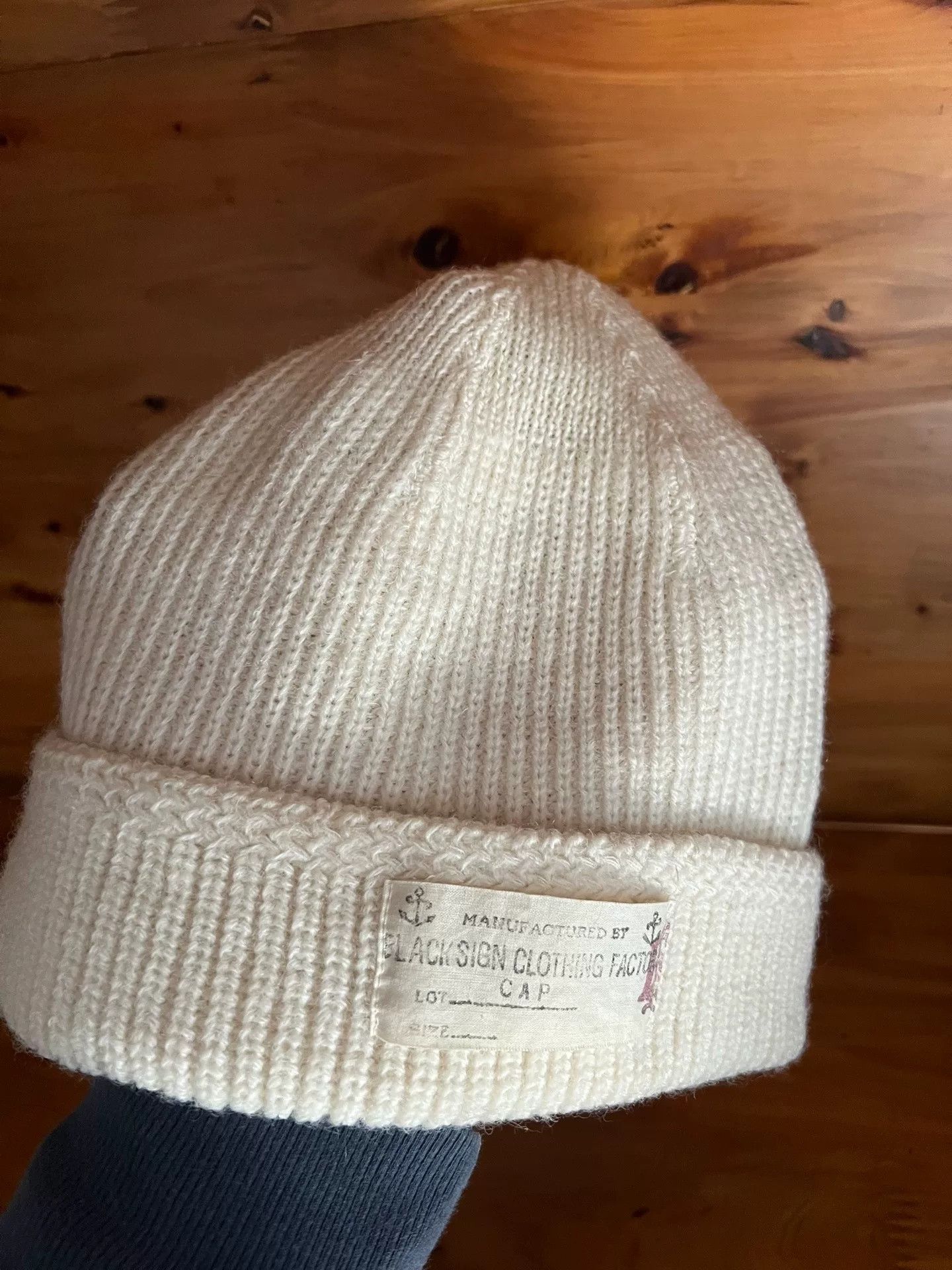 BLACK SIGN Black Sign 100% Wool Knit Cap Size ONE SIZE - 5 Thumbnail