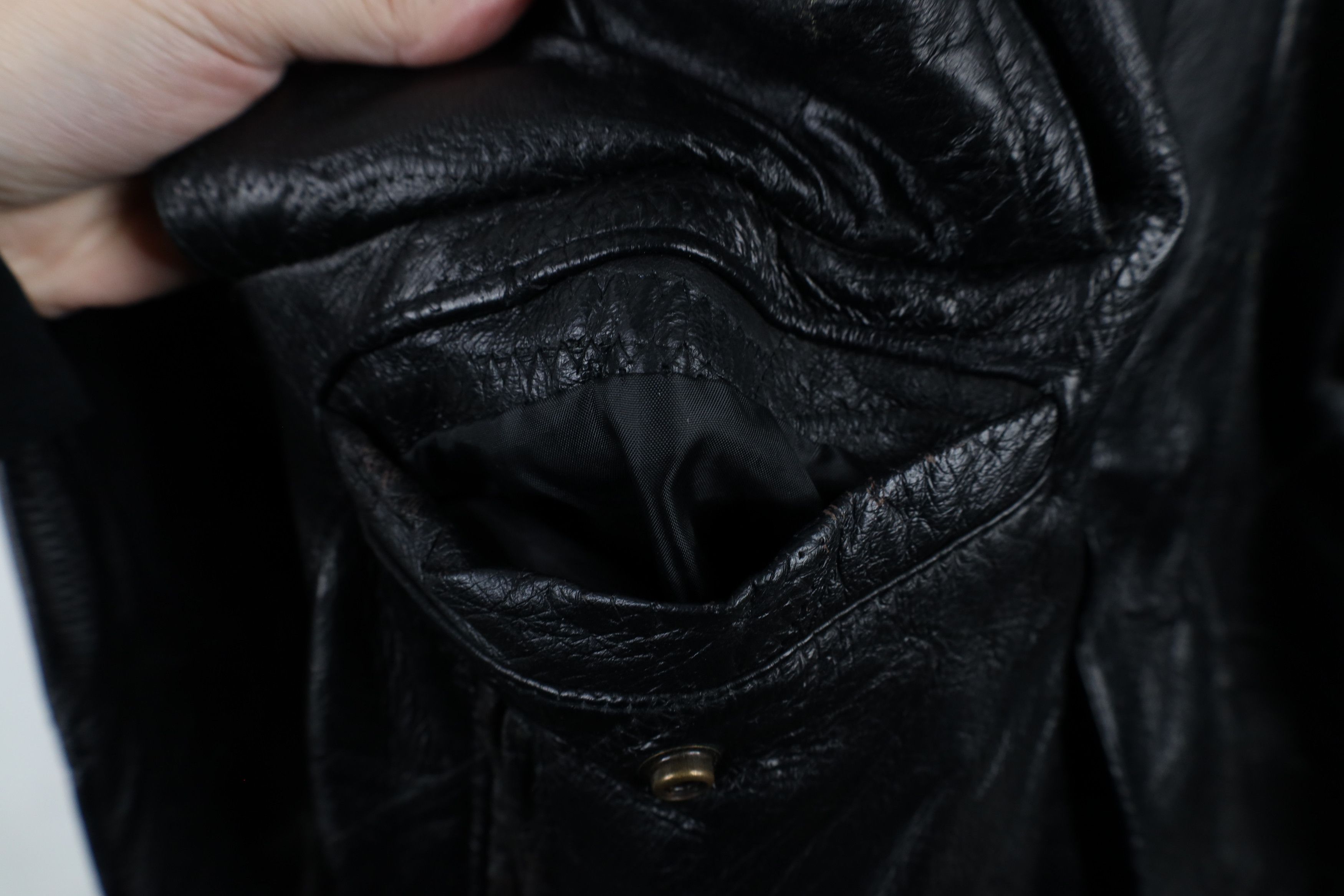Vintage Vintage 90s Streetwear Leather Flight Bomber Jacket Black Size US L / EU 52-54 / 3 - 6 Thumbnail