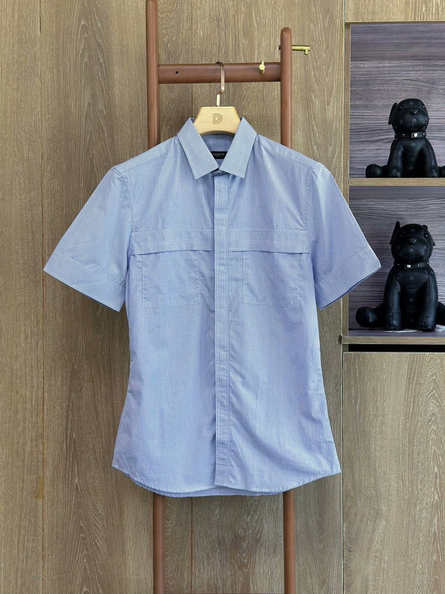 Givenchy GIVENCHY Blue Casual Short-Sleeve Shirt Size US XXS / EU 40 - 1 Thumbnail