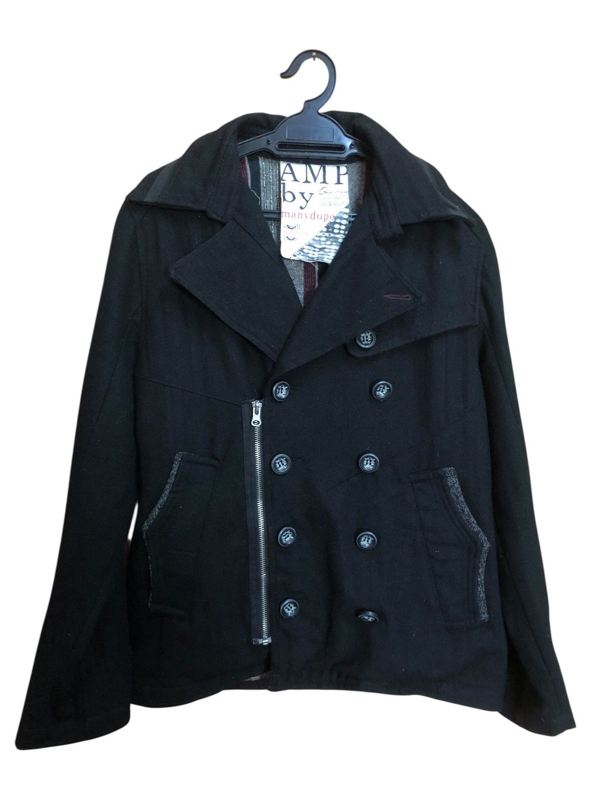 Japanese Brand AMP by Manydope Double Collar Punk Biker Style Jacket Size US S / EU 44-46 / 1 - 1 Thumbnail