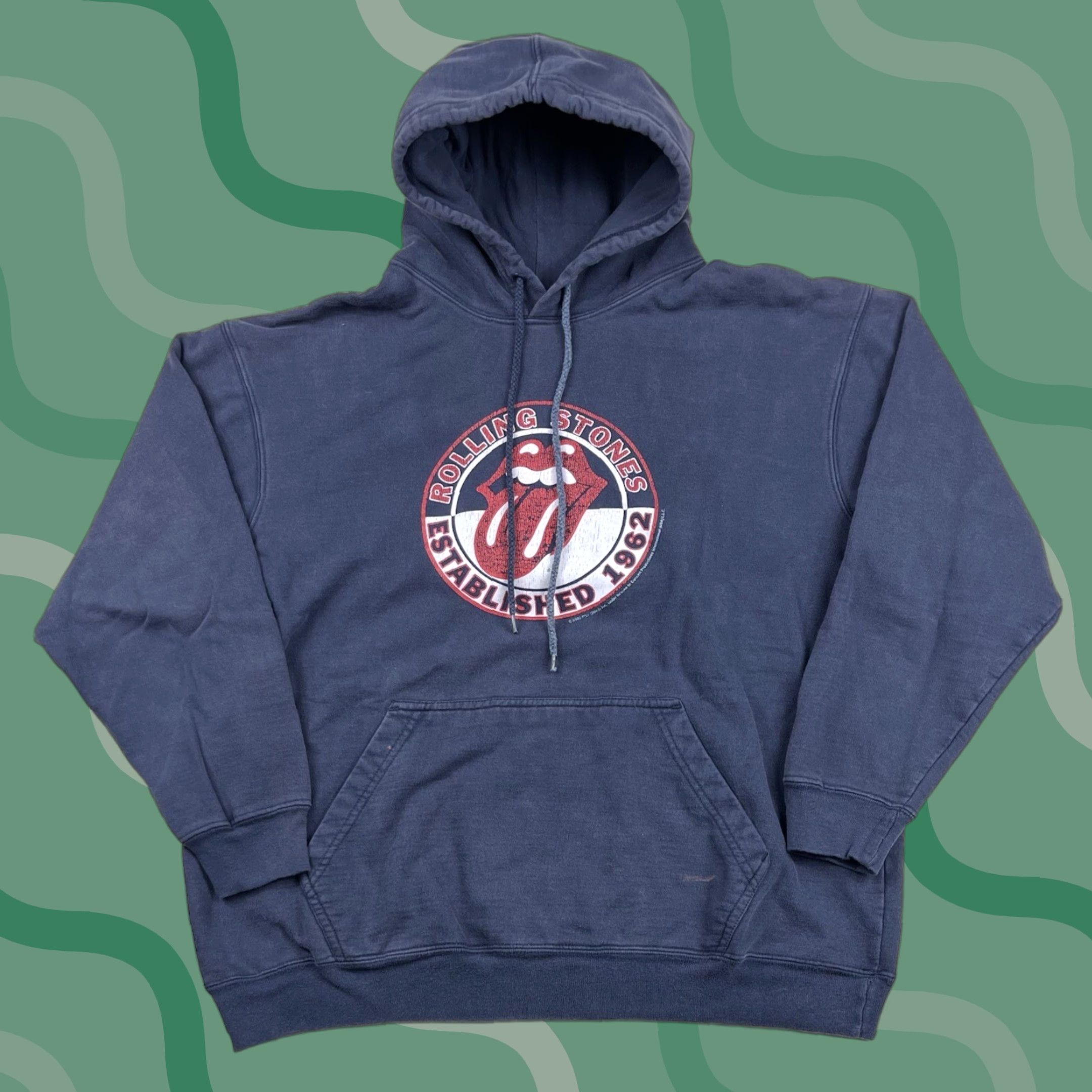 Logo 7 VINTAGE The Rolling Stones Hoodie Pullover Sweatshirt Men M Blue Graphic Logo 90s Concert Rock Mens Size US M / EU 48-50 / 2 - 1 Thumbnail