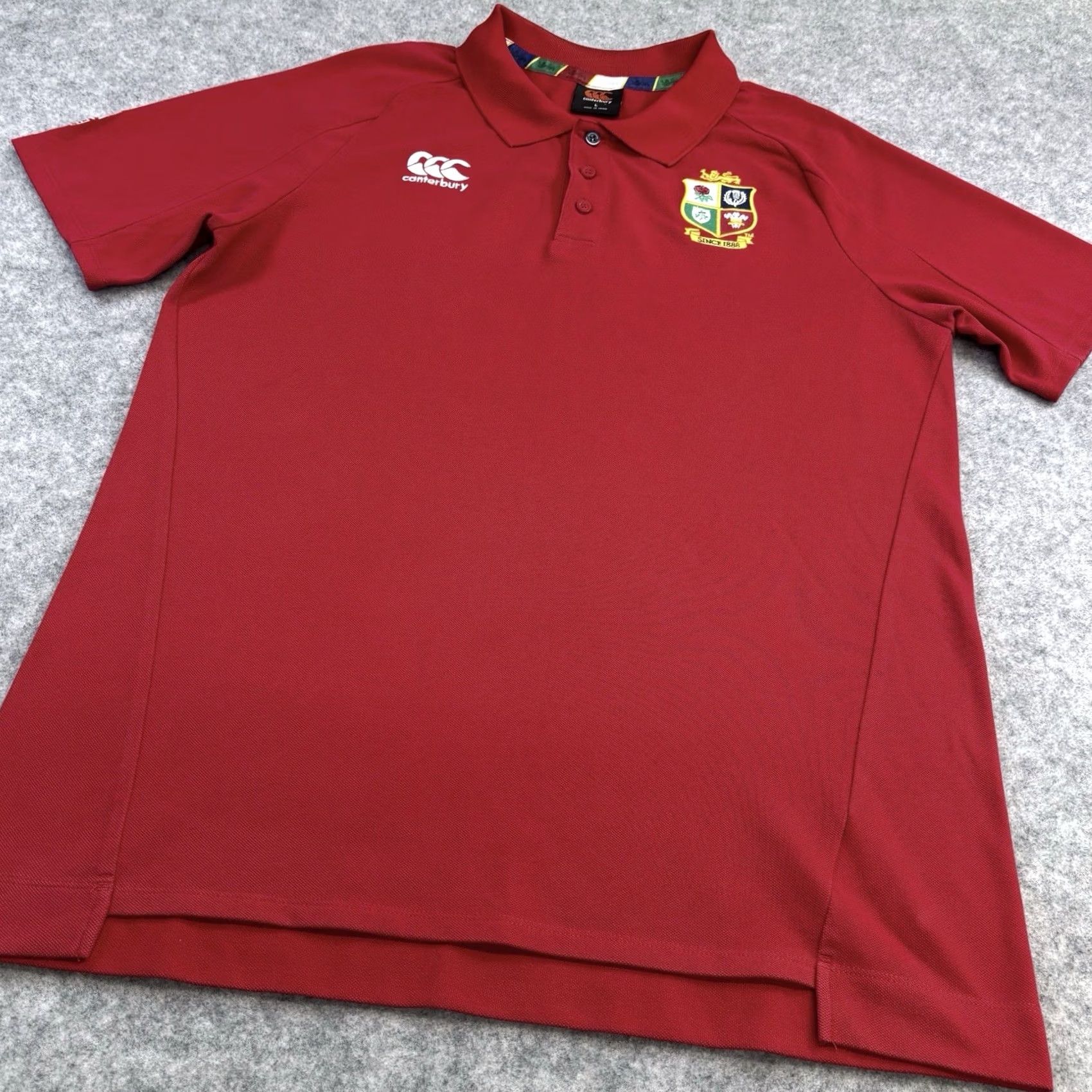 Vintage Canterbury British & Irish Lions pique polo shirt Large Mens Red Rugby Top Used Size US L / EU 52-54 / 3 - 3 Thumbnail