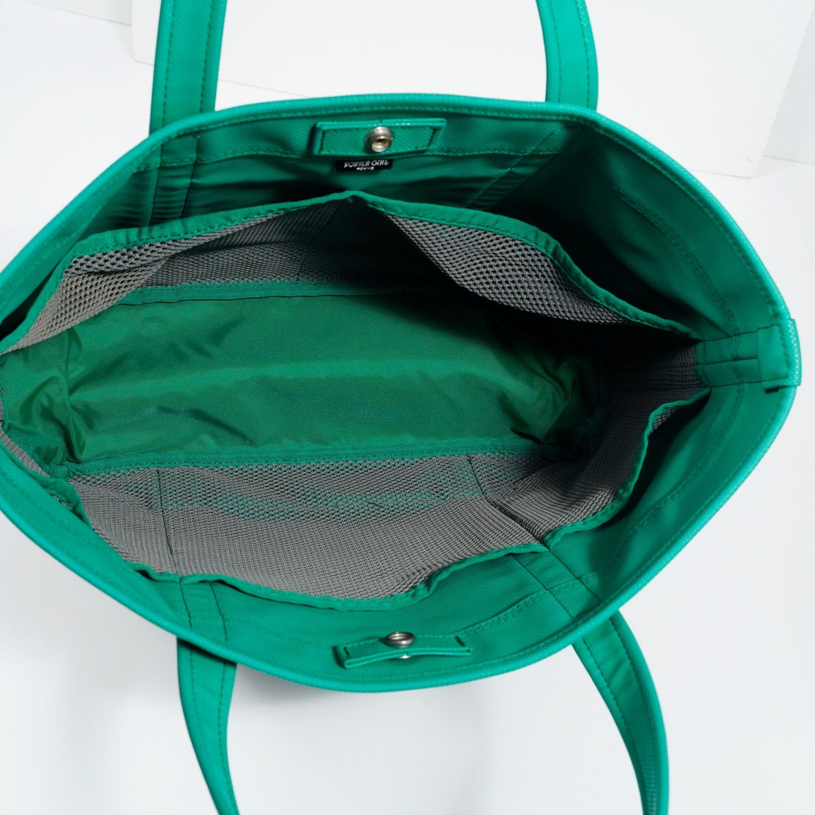 Porter Porter Girl Boyfriend Tote Canvas Navy Green Trim Japan Size ONE SIZE - 6 Thumbnail