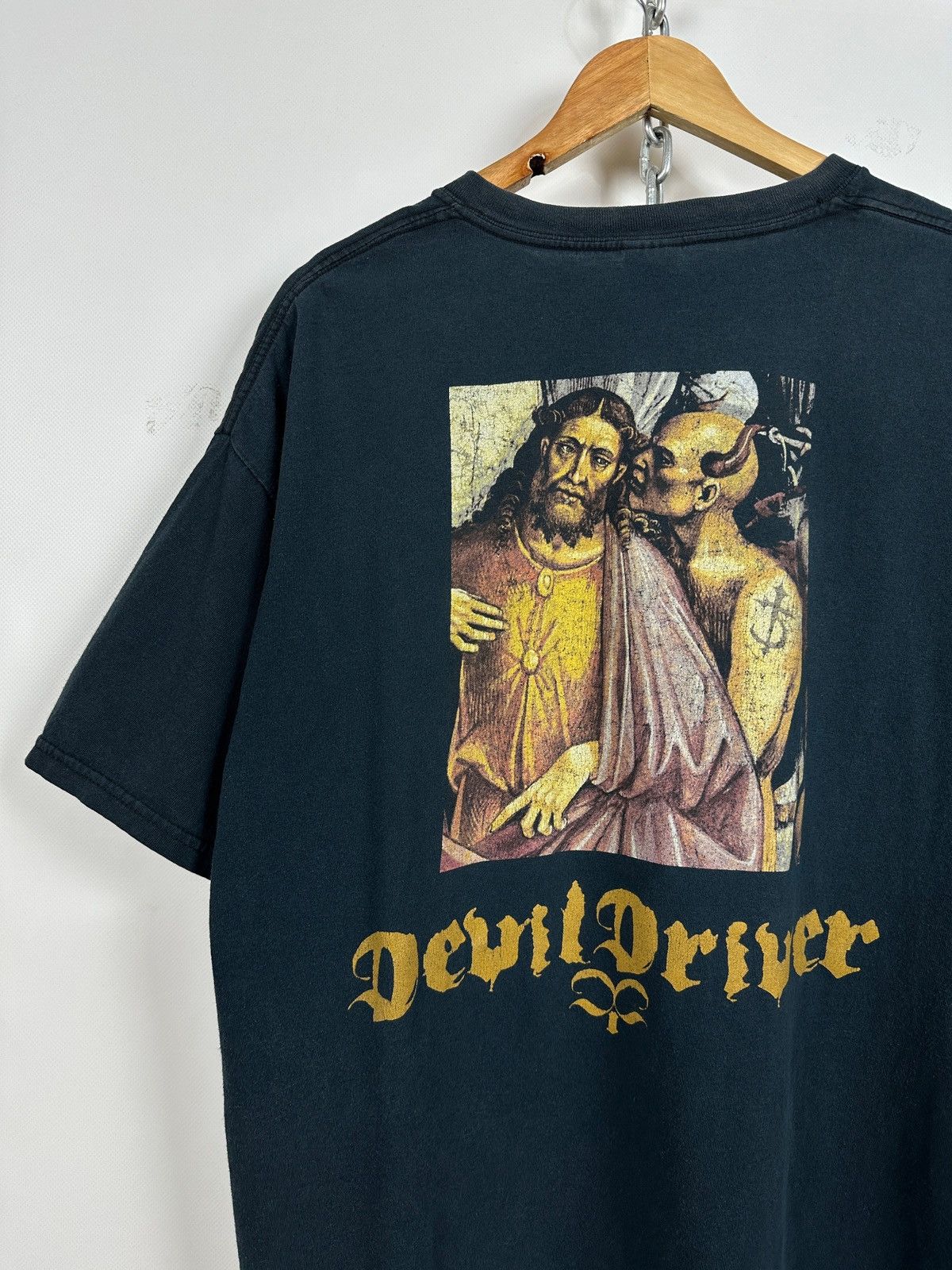 Band Tees Vintage DevilDriver God And Devil Faded Black Band T-Shirt Size US XL / EU 56 / 4 - 5 Thumbnail