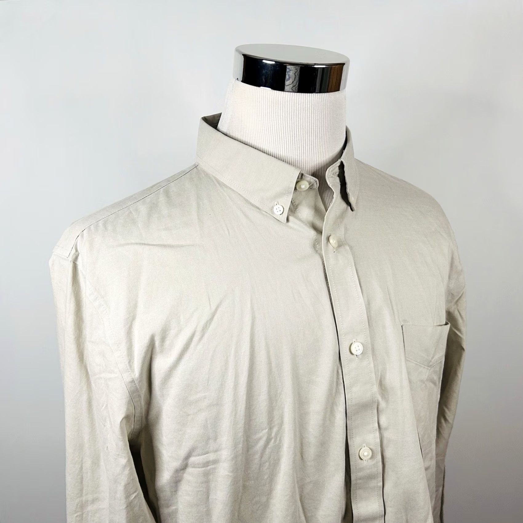 Everlane Everlane Button-Down Shirt XL Light Beige Cotton Blend Mens NWT Vintage: No (adjusted to original terms) Size US XL / EU 56 / 4 - 2 Thumbnail