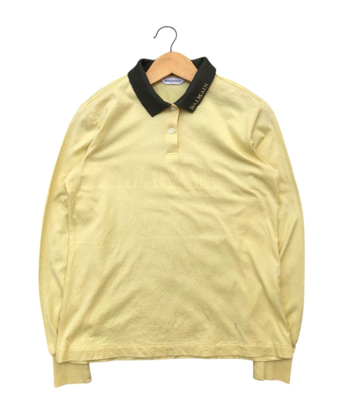 Balmain × Pierre Balmain Balmain Paris Yellow Rugby Shirt Size US M / EU 48-50 / 2 - 1 Thumbnail