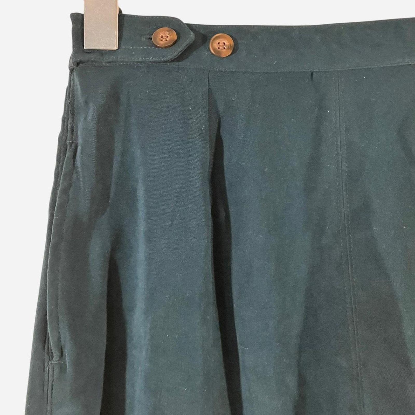 Other Karen Scott Green Satin Long Midi Skirt with Pockets Size 27" / US 4 / IT 40 - 2 Thumbnail