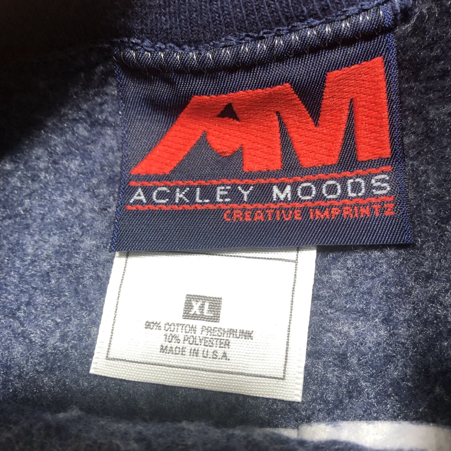 Vintage VINTAGE Ackley Moods Minnesota West Tech School of Nursing Sweatshirt XL Blue Crew Neck Long Sleeve Hooded Pockets Men United States Made Size US XL / EU 56 / 4 - 5 Thumbnail