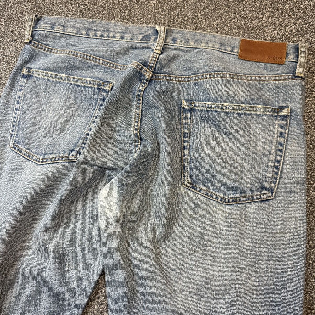 Jun Takahashi 🇯🇵 90s S003 Uniqlo x Lemaire Blue Washed Baggy Jeans Size US 36 / EU 52 - 3 Thumbnail