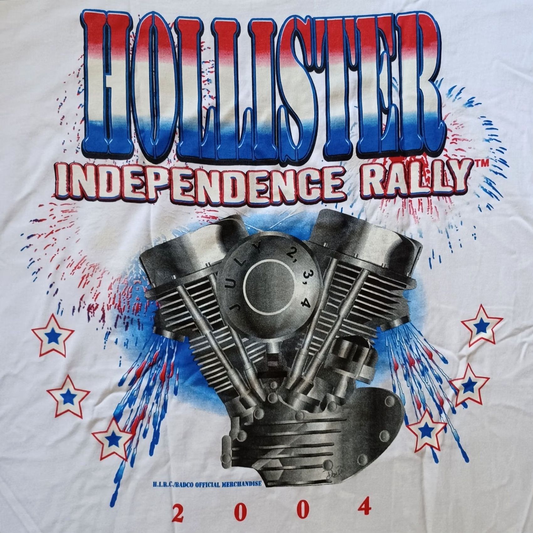 Fruit Of The Loom Hollister Independence Rally Shirt Large White Motorcycle Engine Graphic Mens Size US L / EU 52-54 / 3 - 3 Thumbnail