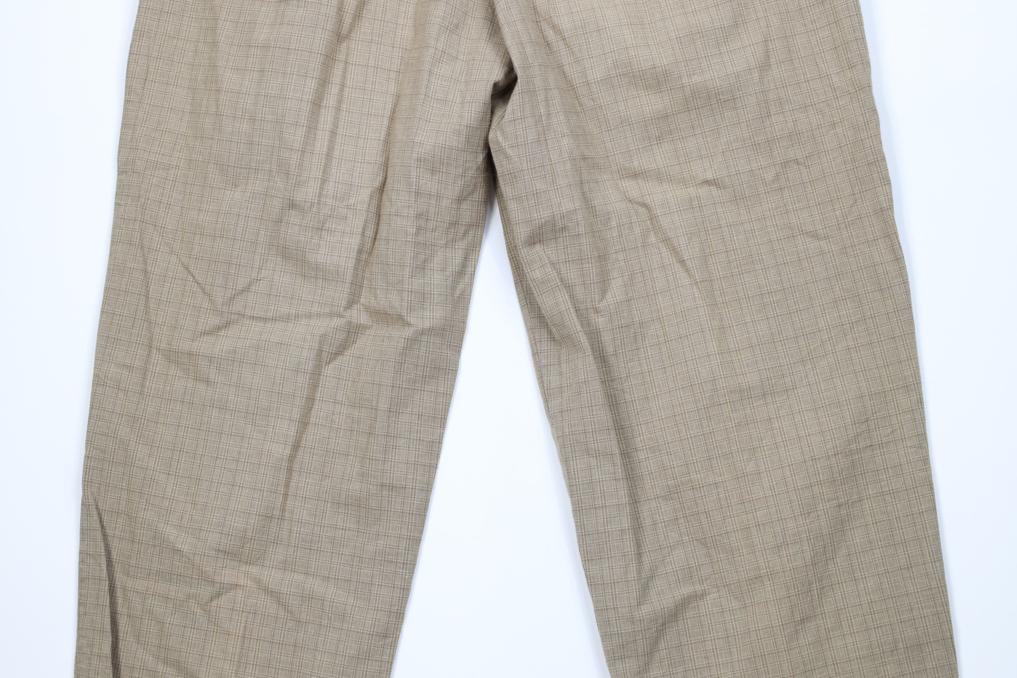 Gap Vintage 90s Gap Pleated Tapered Leg Chino Pants Plaid USA Size US 31 - 10 Thumbnail