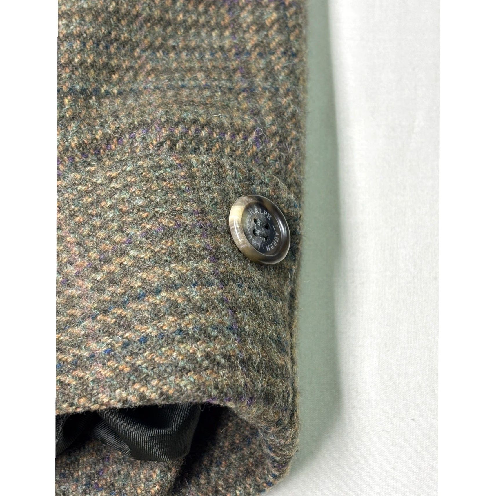 Ralph Lauren VINTAGE Lauren Ralph Lauren Coat Wool Blend Glen Plaid Brown Tan Leather Trim Size 16 Size XXL / US 16-18 / IT 52-54 - 3 Thumbnail