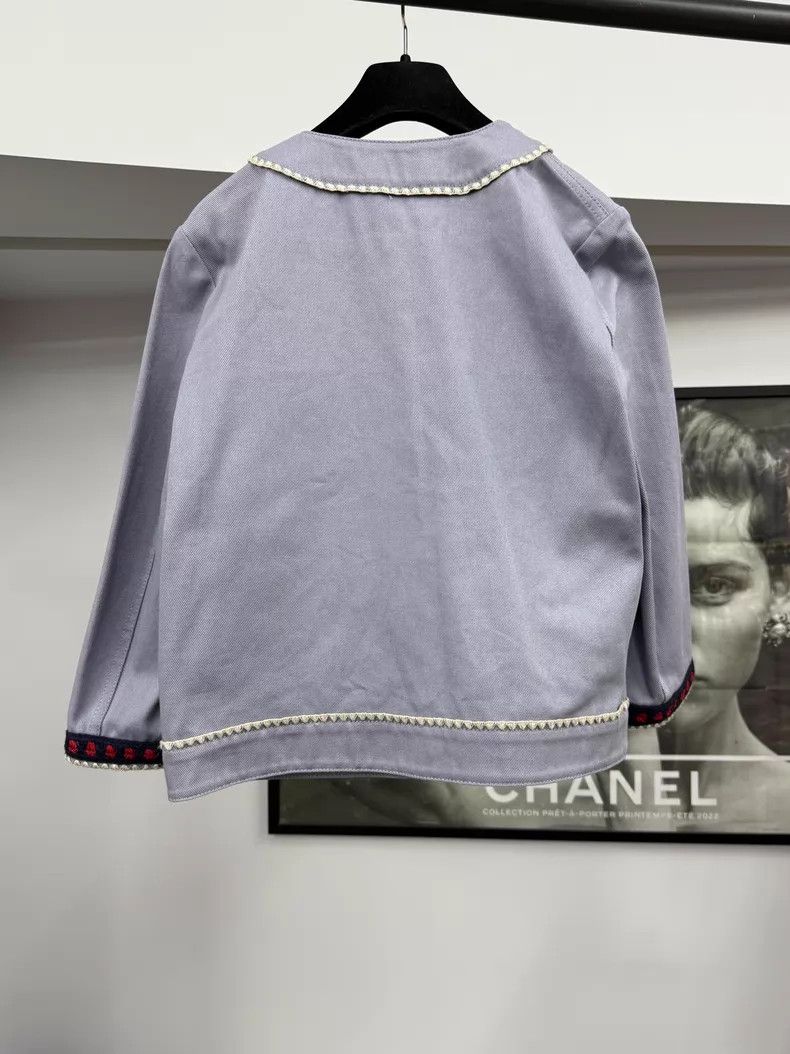 Gucci Gucci Blue denim embroidered four-pocket jacket Size M / US 6-8 / IT 42-44 - 3 Thumbnail