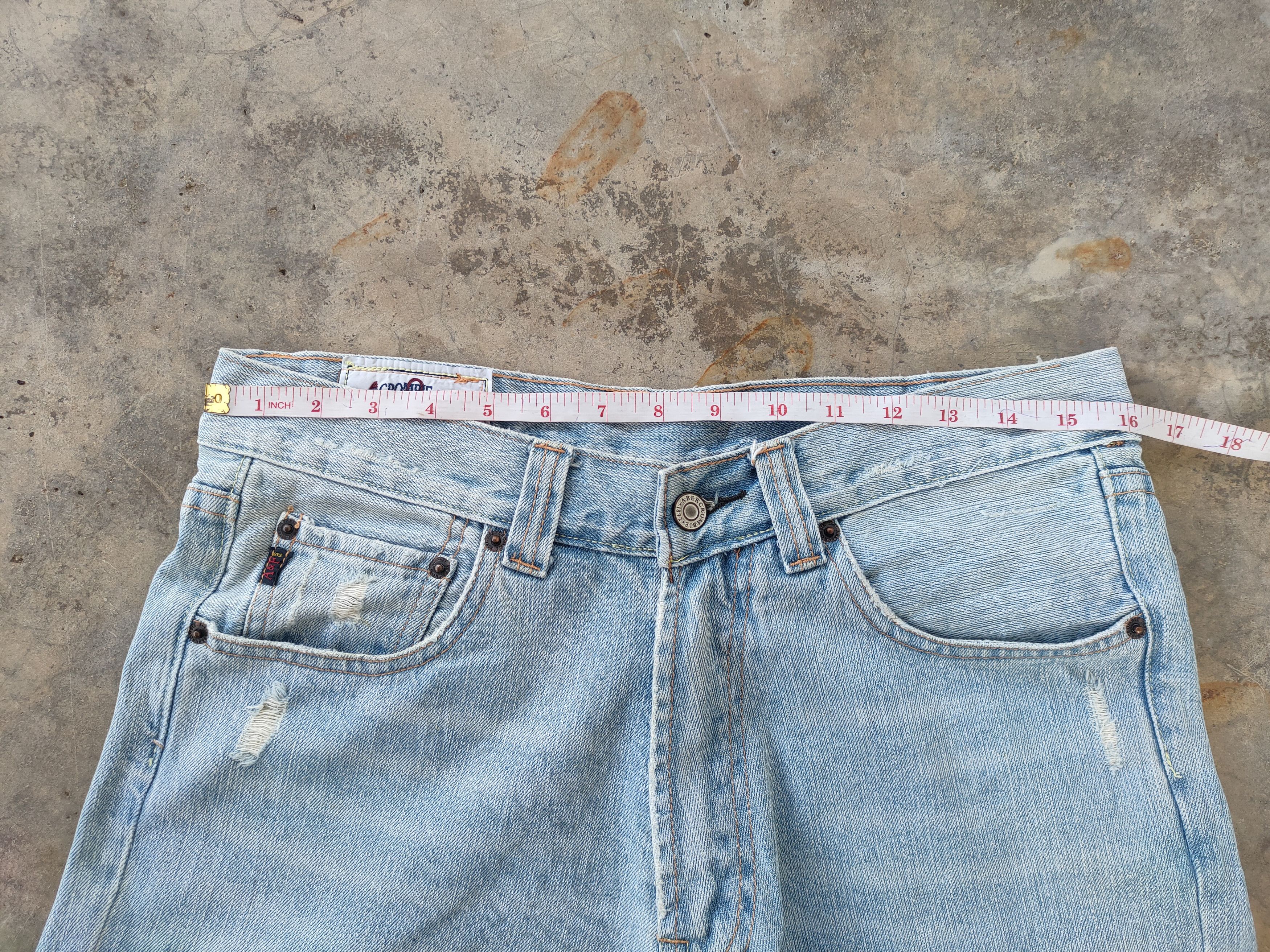 Abercrombie & Fitch W32 VINTAGE BOOTCUT FLARE FADED RIPPED JEANS PANTS Size US 32 / EU 48 - 7 Thumbnail