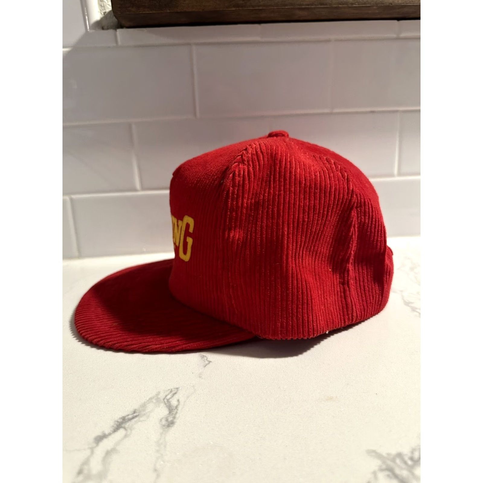 Vintage VINTAGE Browning Cap Hat SnapBack Corduroy Red 1980s Hunting Fishing Shotgun Mens/Womens Size ONE SIZE - 2 Thumbnail