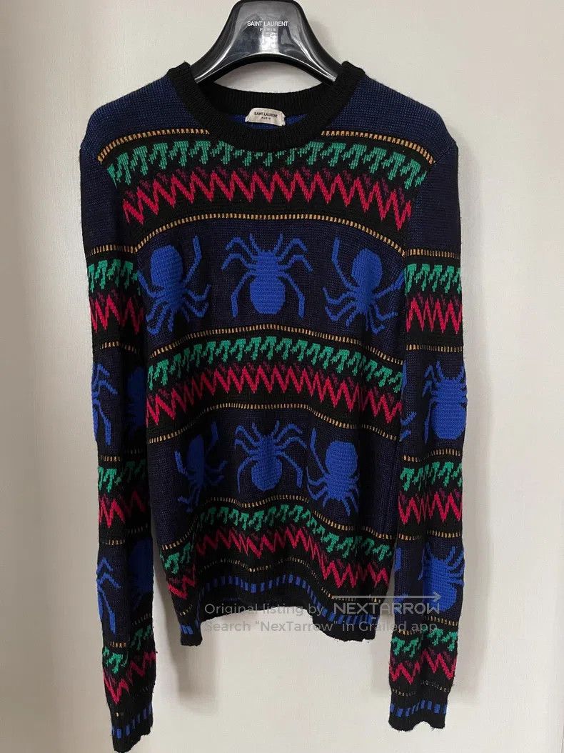 Saint Laurent Paris Saint Laurent Paris Ethnic Spider Wool Sweater Size US L / EU 52-54 / 3 - 1 Thumbnail