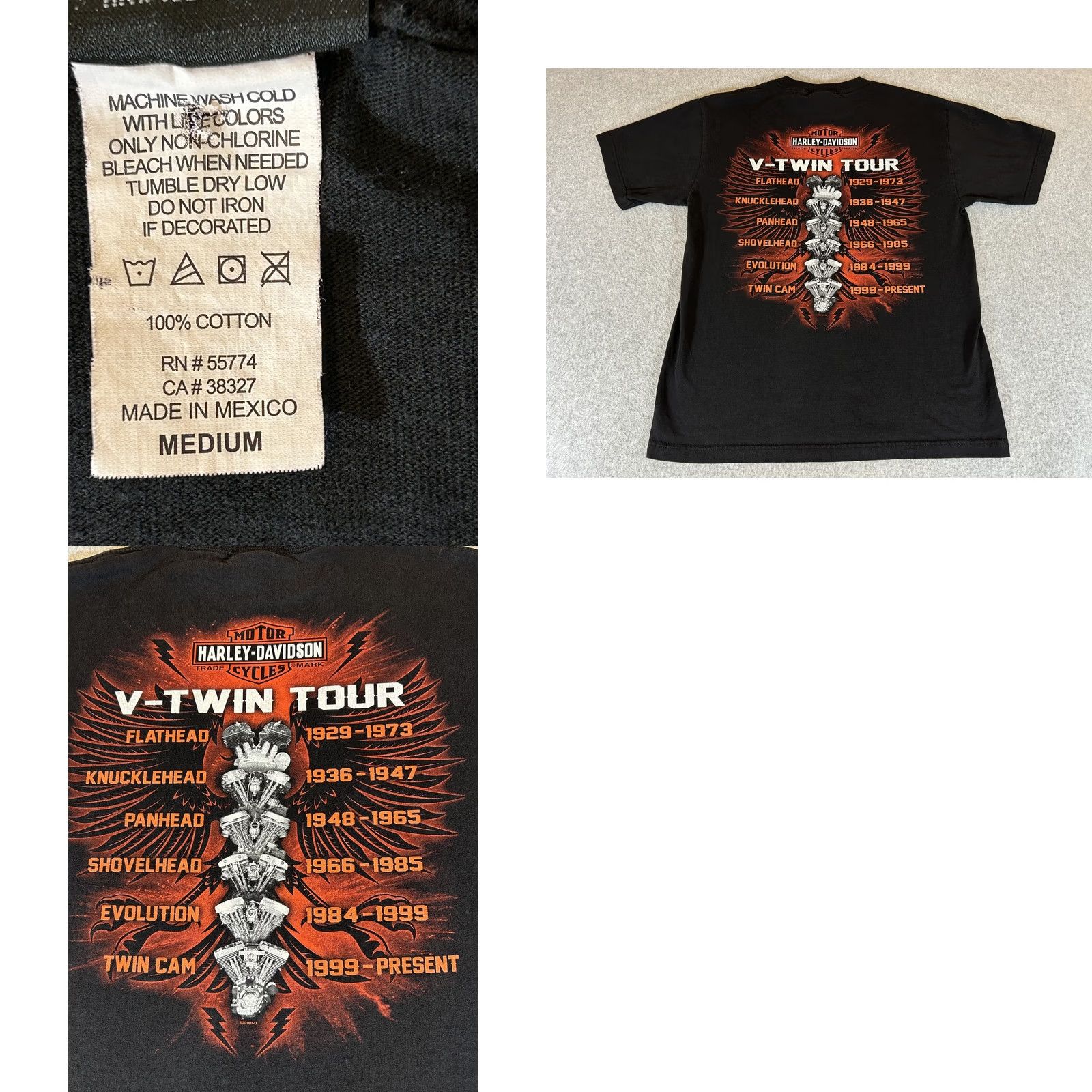 Harley Davidson Harley-Davidson Shirt Mens Medium Black V Twin Tour Gainesville HD Motorcycle Graphic Tee Shirt Mens Size US M / EU 48-50 / 2 - 8 Thumbnail