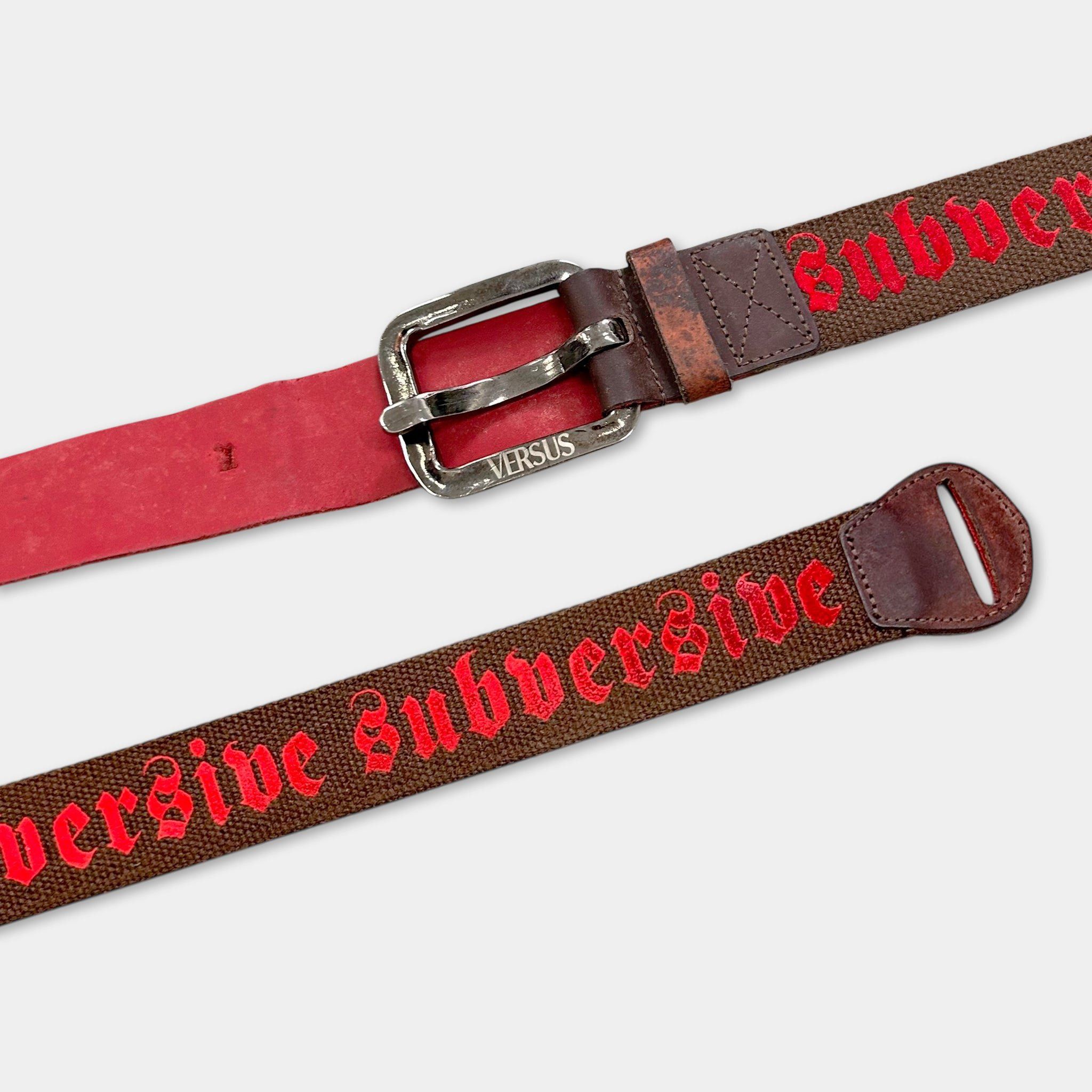 Versace Versace Versus "Subversive" Gothic Script Webbing Belt. Size ONE SIZE - 2 Thumbnail