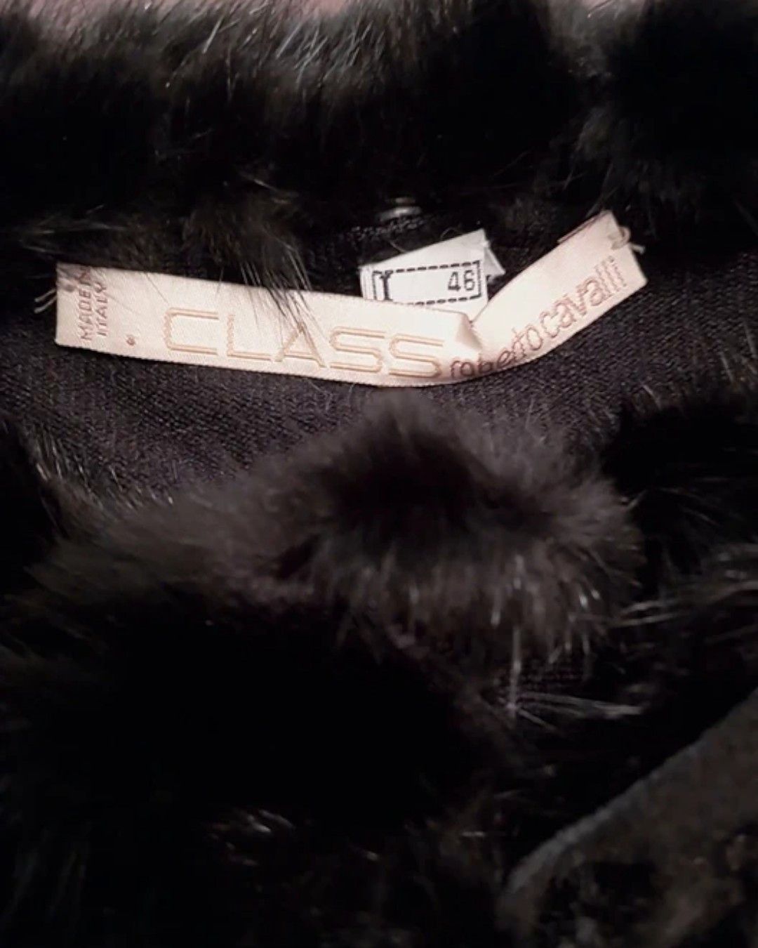 Roberto Cavalli DETACHABLE MINK FUR COLLAR SILK SWEATER Size L / US 10 / IT 46 - 3 Thumbnail