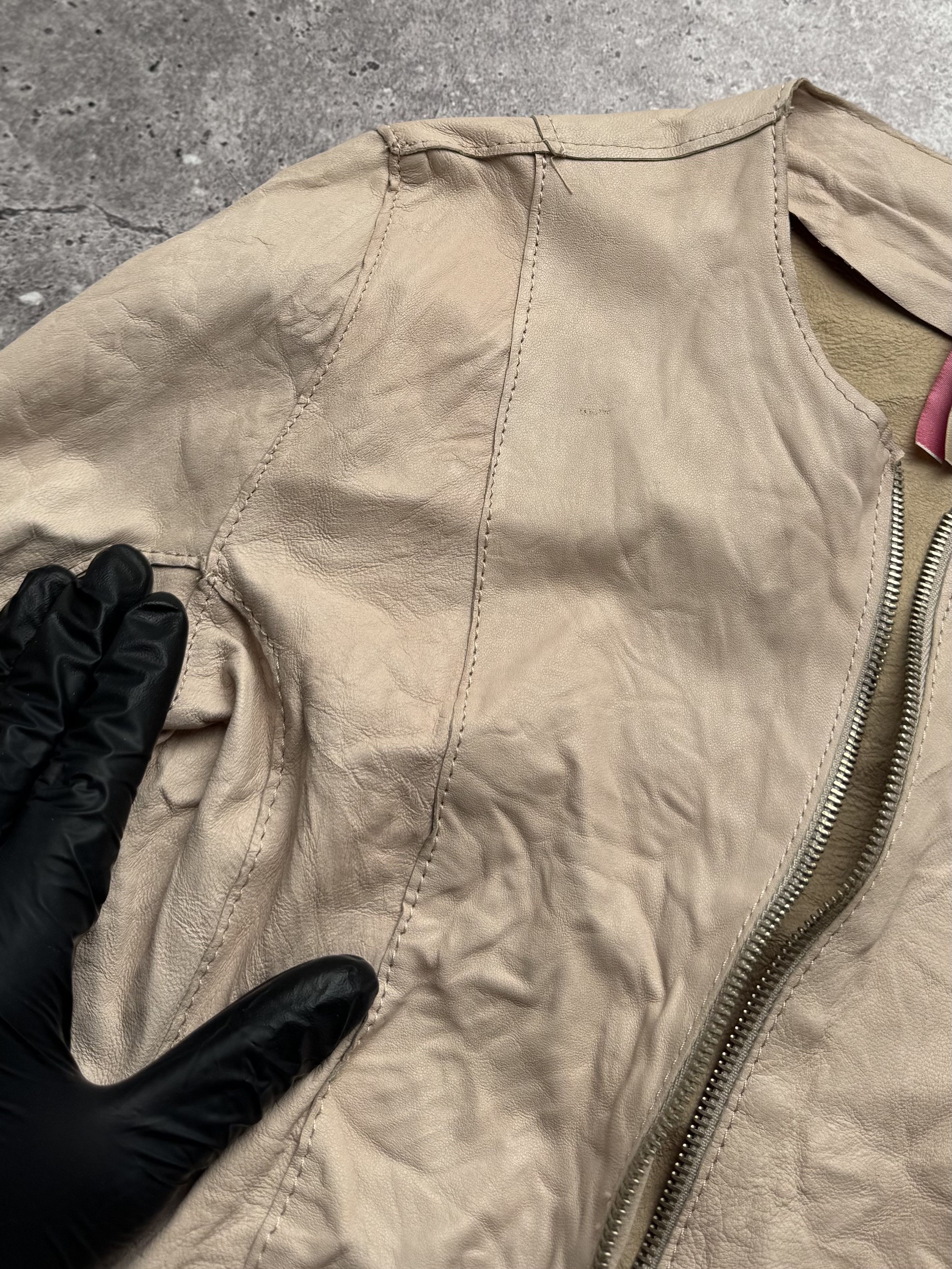 Japanese Brand Vintage Cropped Leather Jacket C666(V582) Size XS / US 0-2 / IT 36-38 - 6 Thumbnail